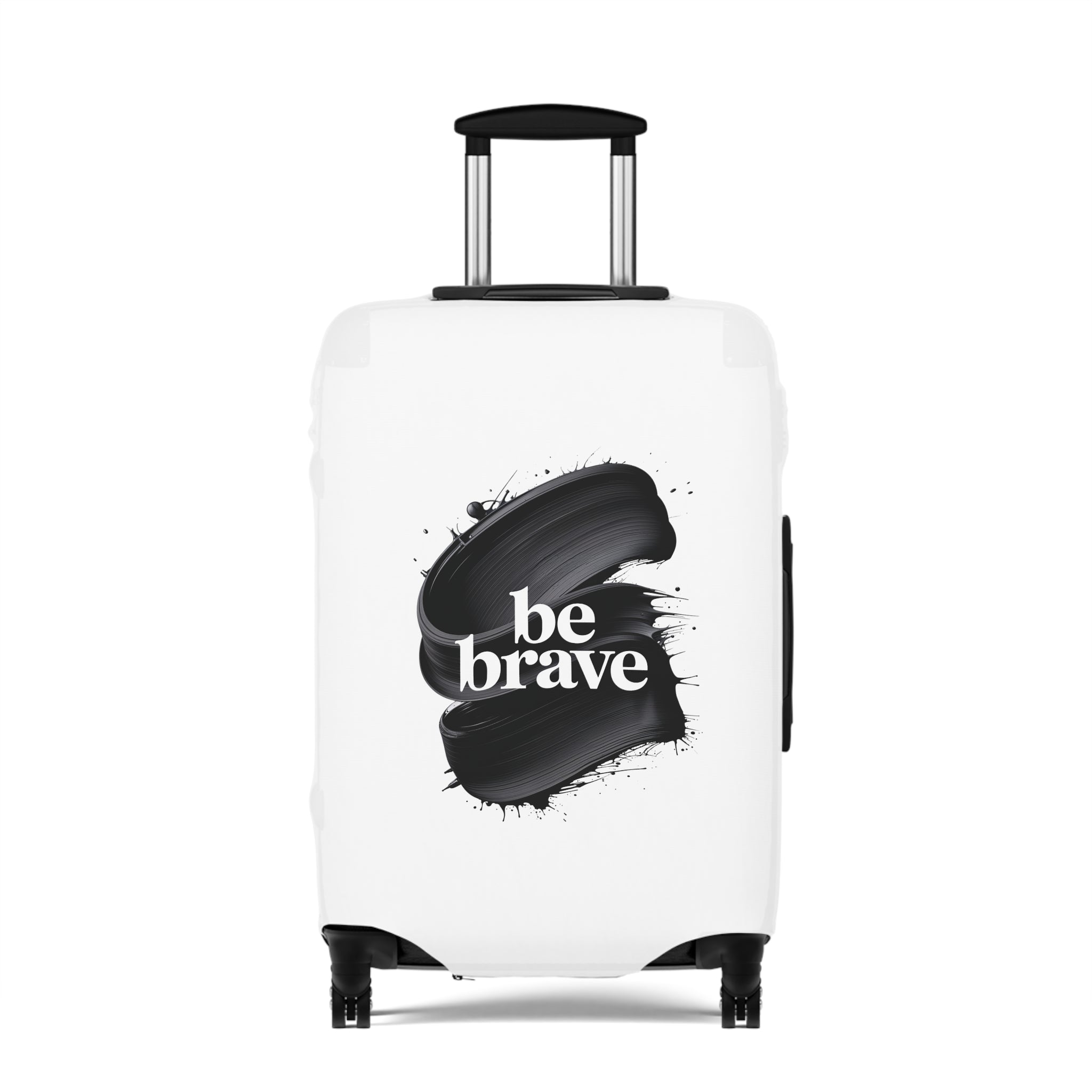 Housse de valise Be Brave à motifs de coups de pinceau | Étui de voyage inspirant