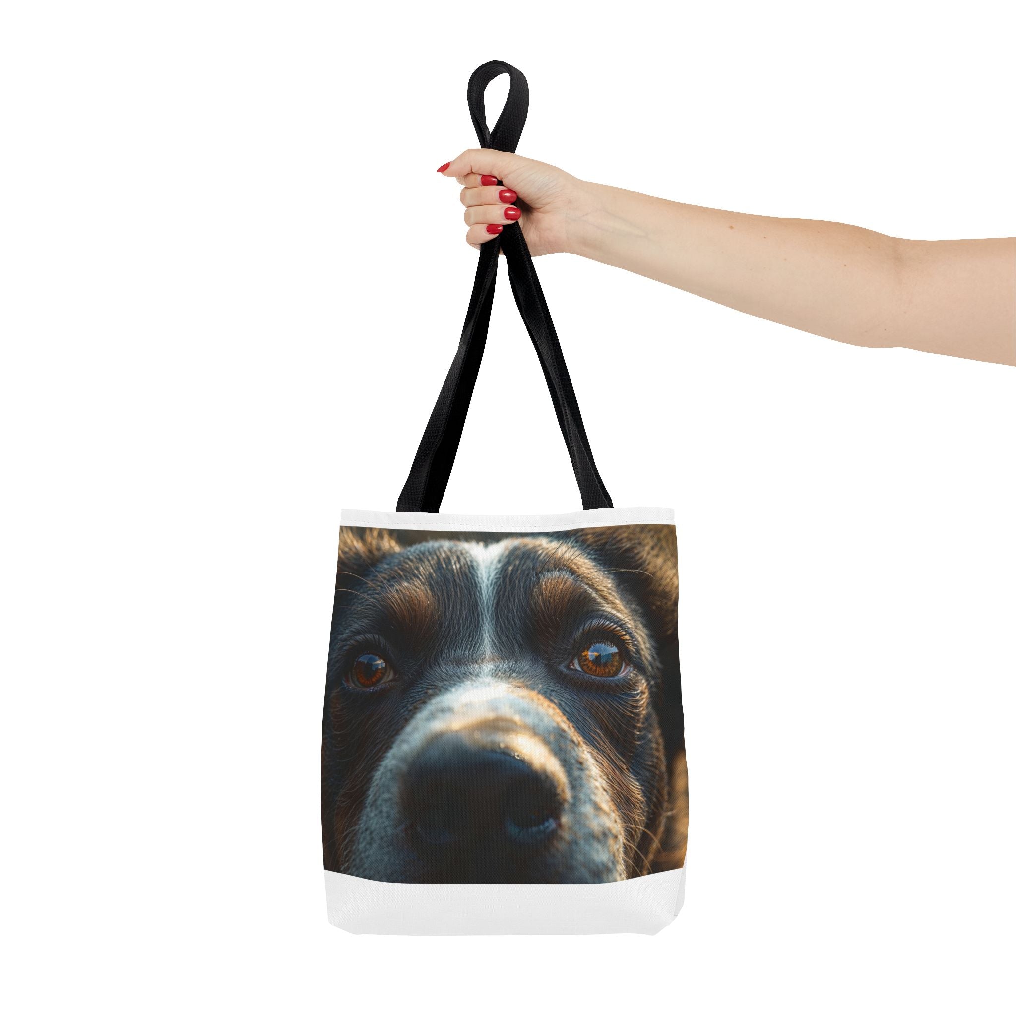 Sac fourre-tout avec gros plan sur la tête d'un chien | Portrait de chiot mignon, impression photo