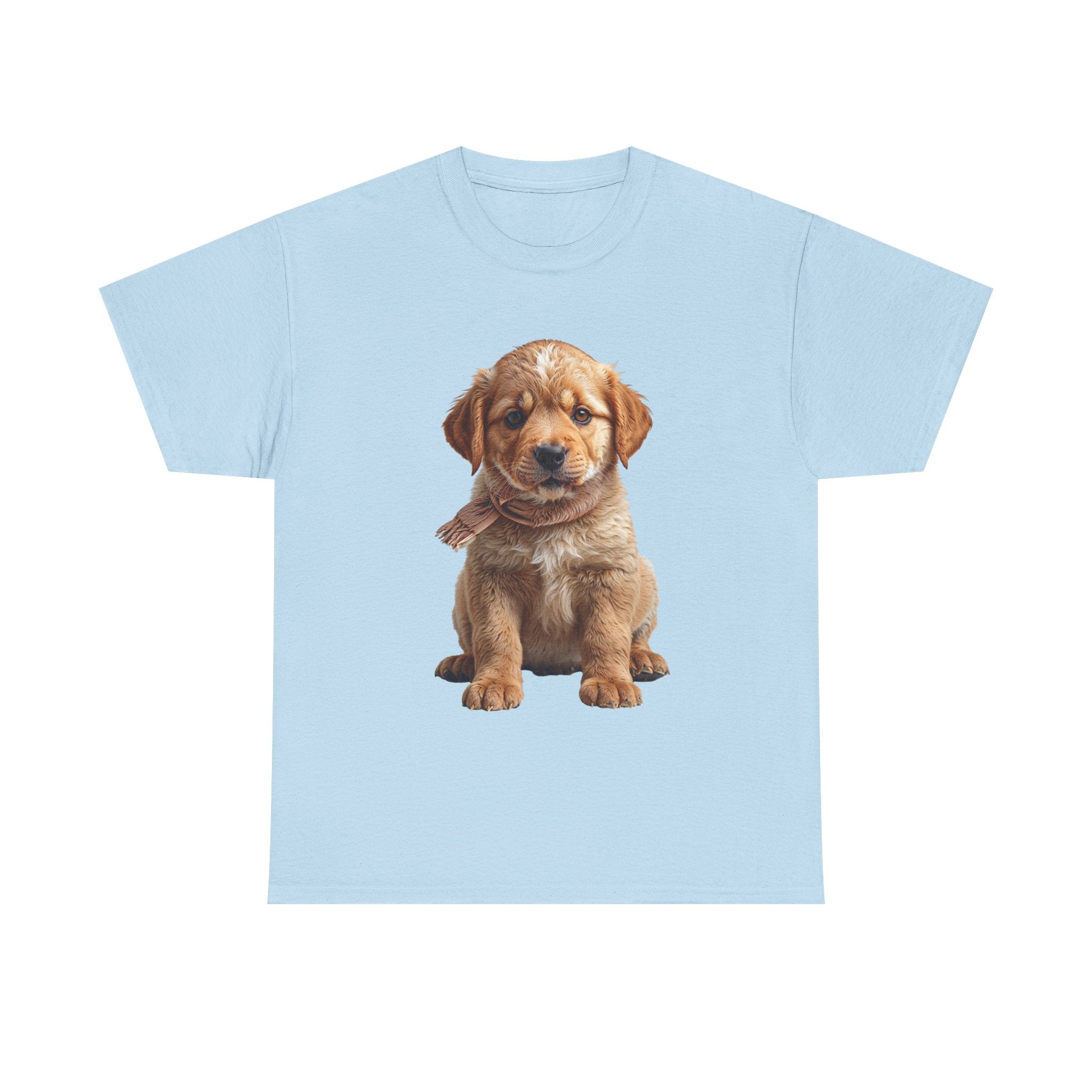 T-shirt chiot assis mignon | T-shirt chiot Golden Retriever