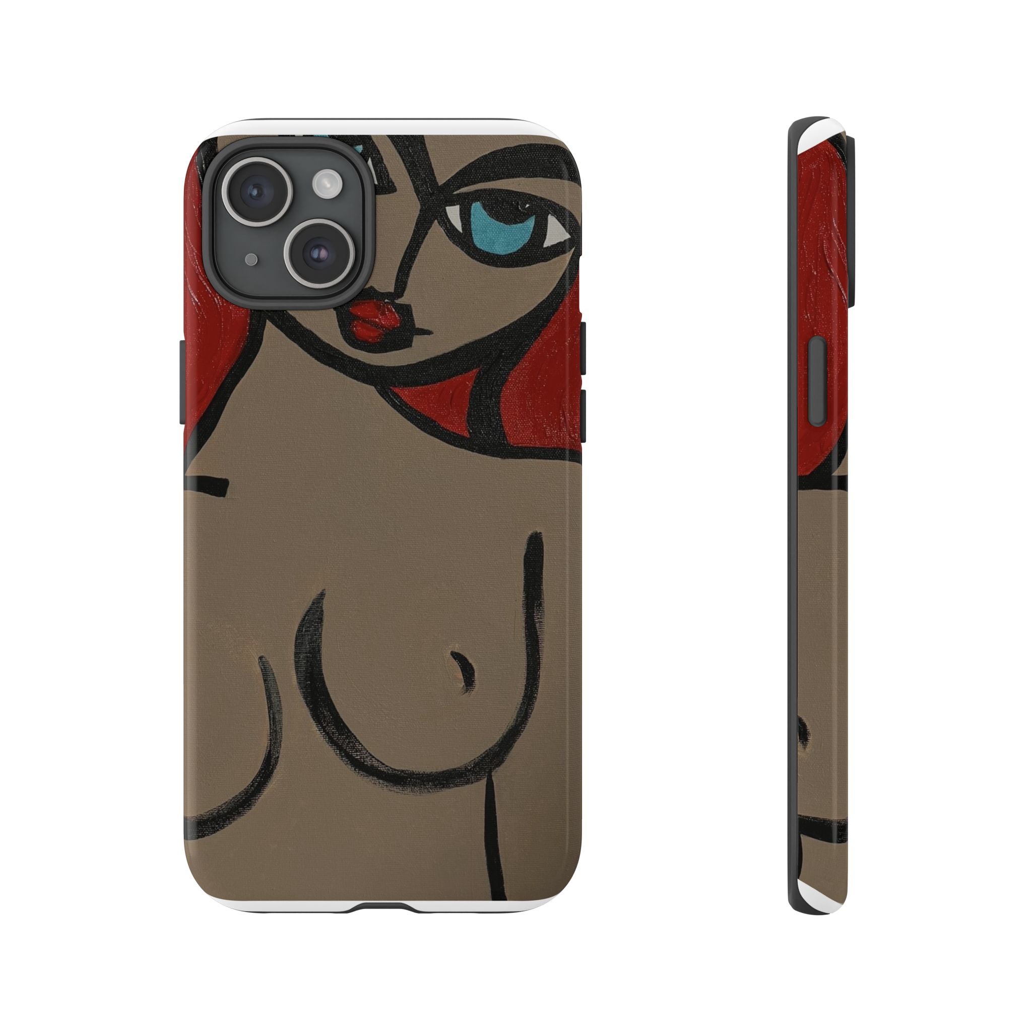 Coque de téléphone minimaliste | Figure féminine abstraite, faite main