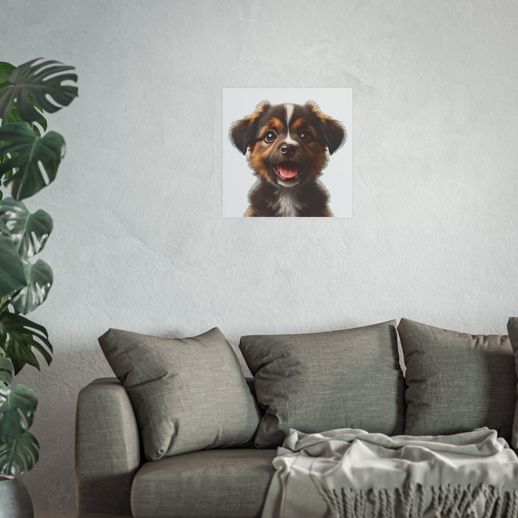 Smiling Puppy Poster, dog lover poster