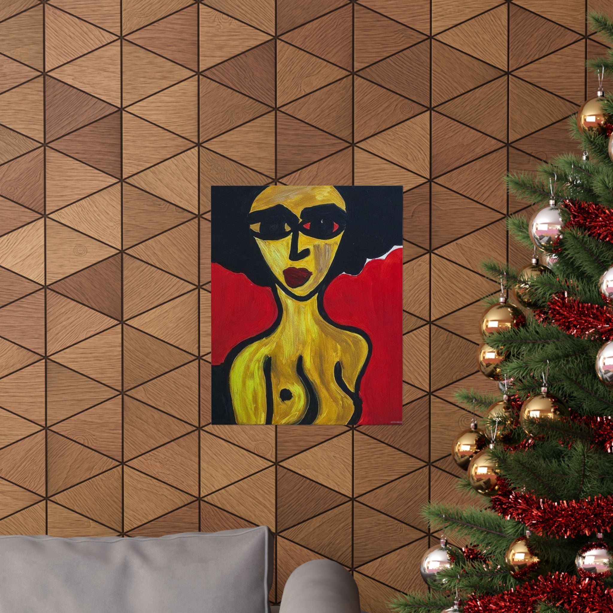 Poster, Abstract Nude Portrait Poster | Expressionist Woman, Bold Colors Poster