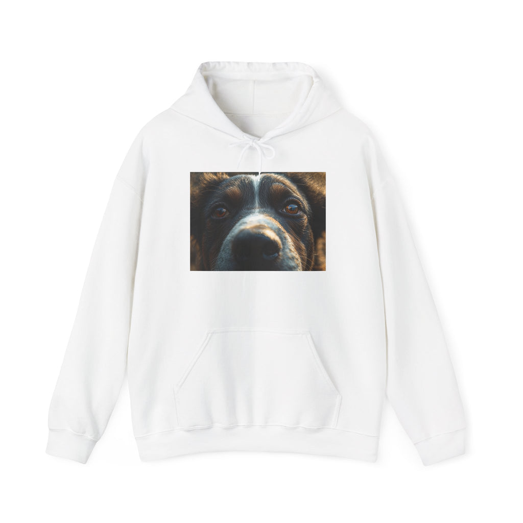 Sweat à capuche premium, portrait réaliste de chien, sweat à capuche en polaire de qualité galerie avec gros plan du visage d'un chien | Portrait mignon du nez d'un chiot