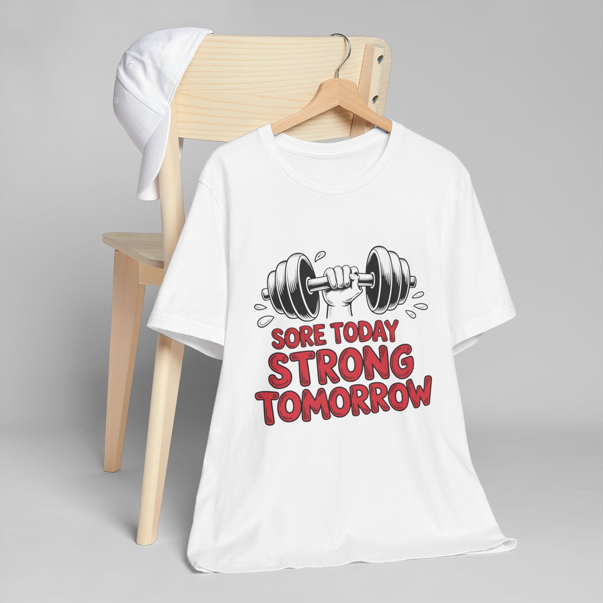 Sore Today Strong Tomorrow T-Shirt | Dumbbell Fitness Workout Tee