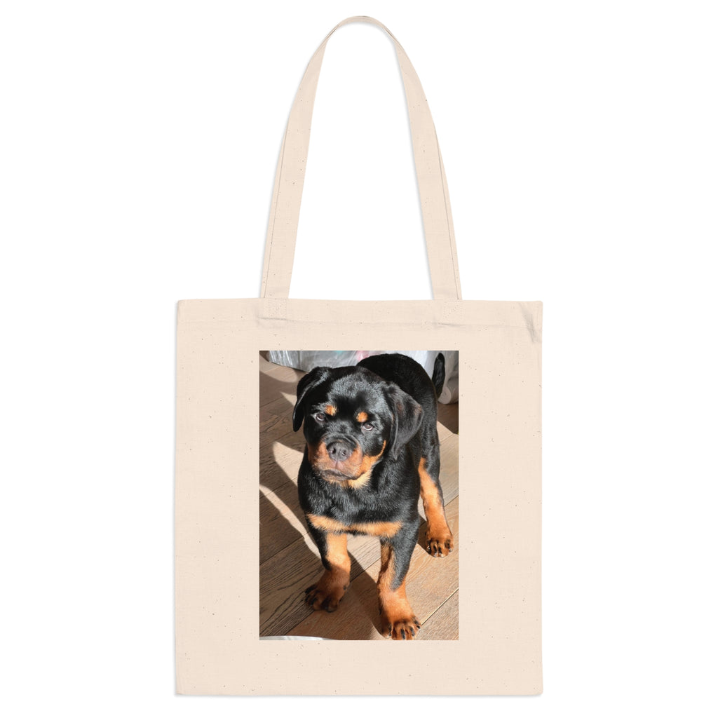 Rottweiler Puppy Photo Tote Bag | Dog Portrait Canvas Shopper bag