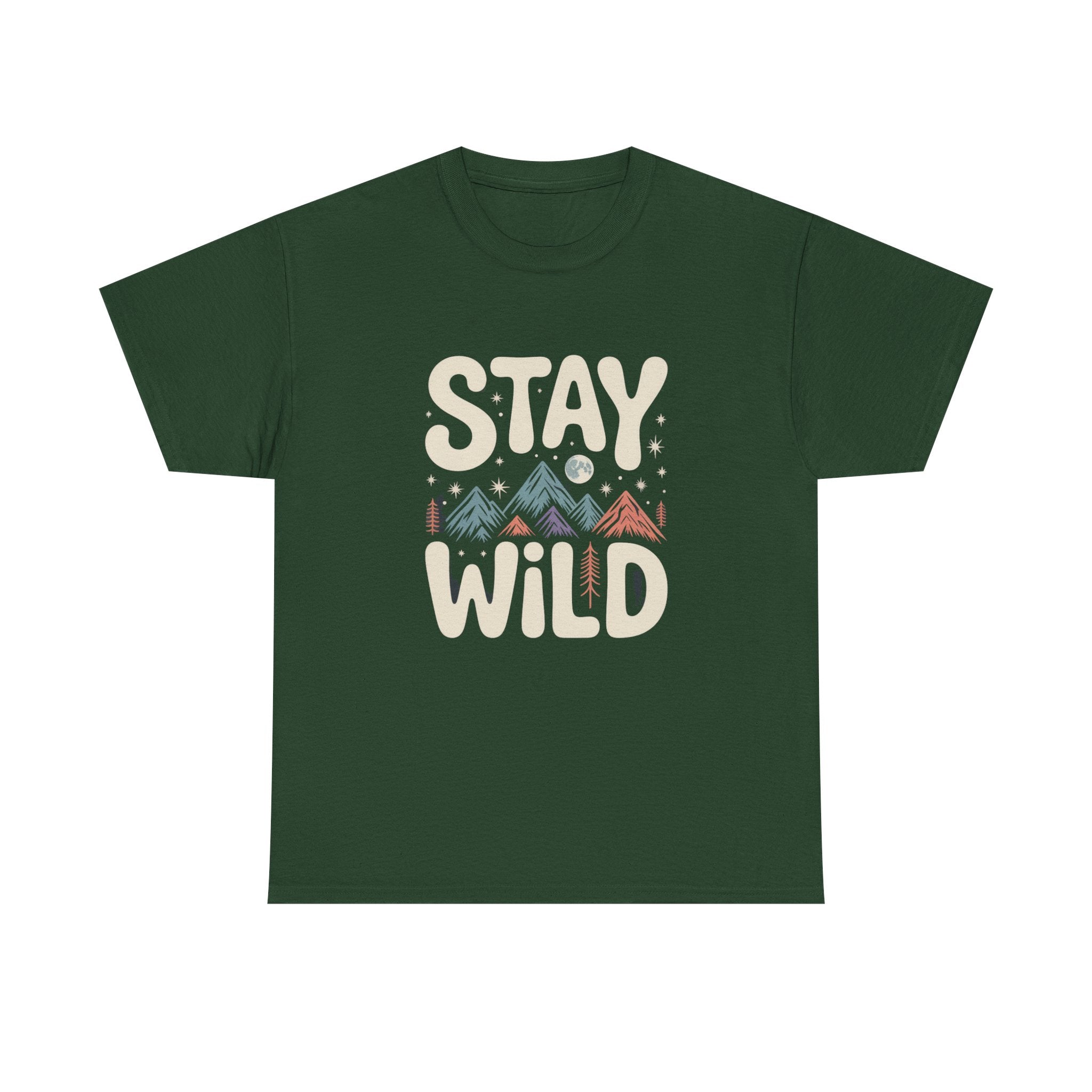 Stay Wild Tee | retro nature typography tee, freedom shirt
