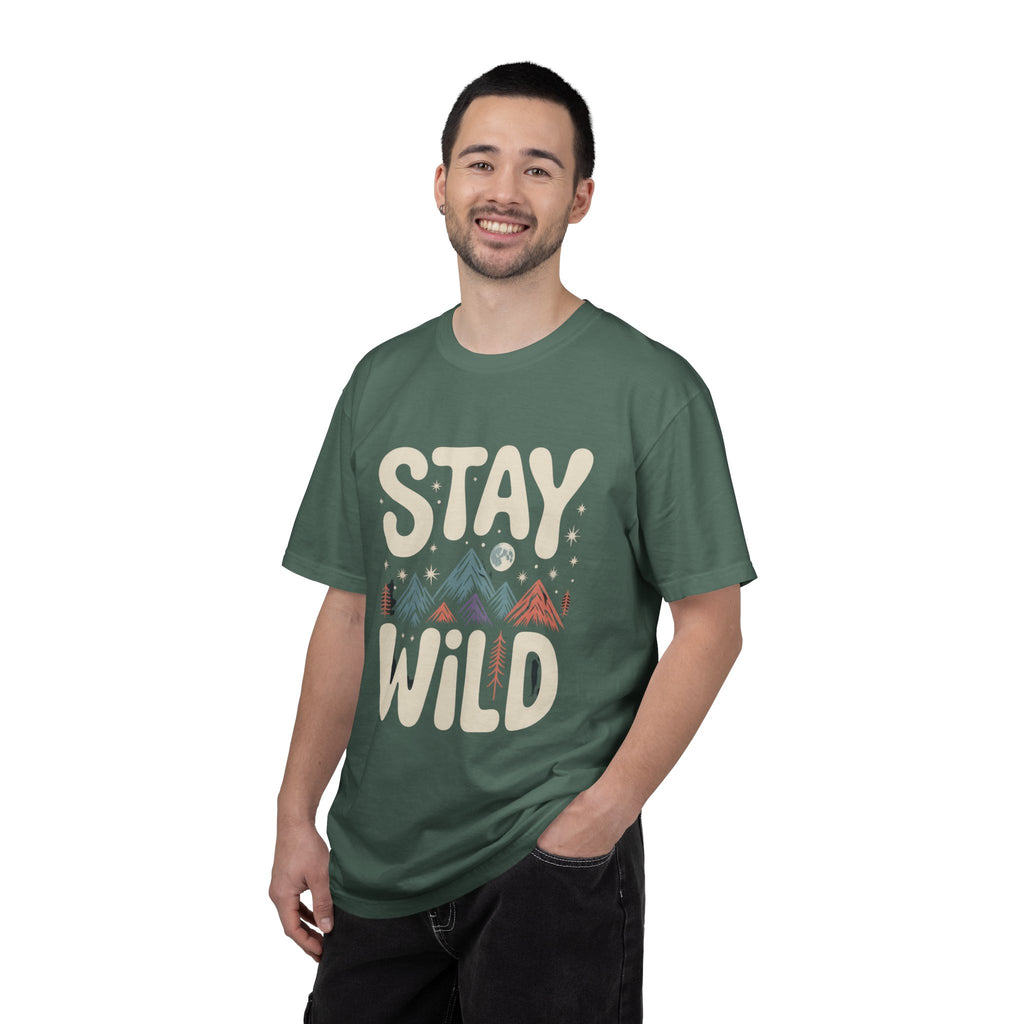 Stay Wild mountain design T-shirt | adventure typography tee