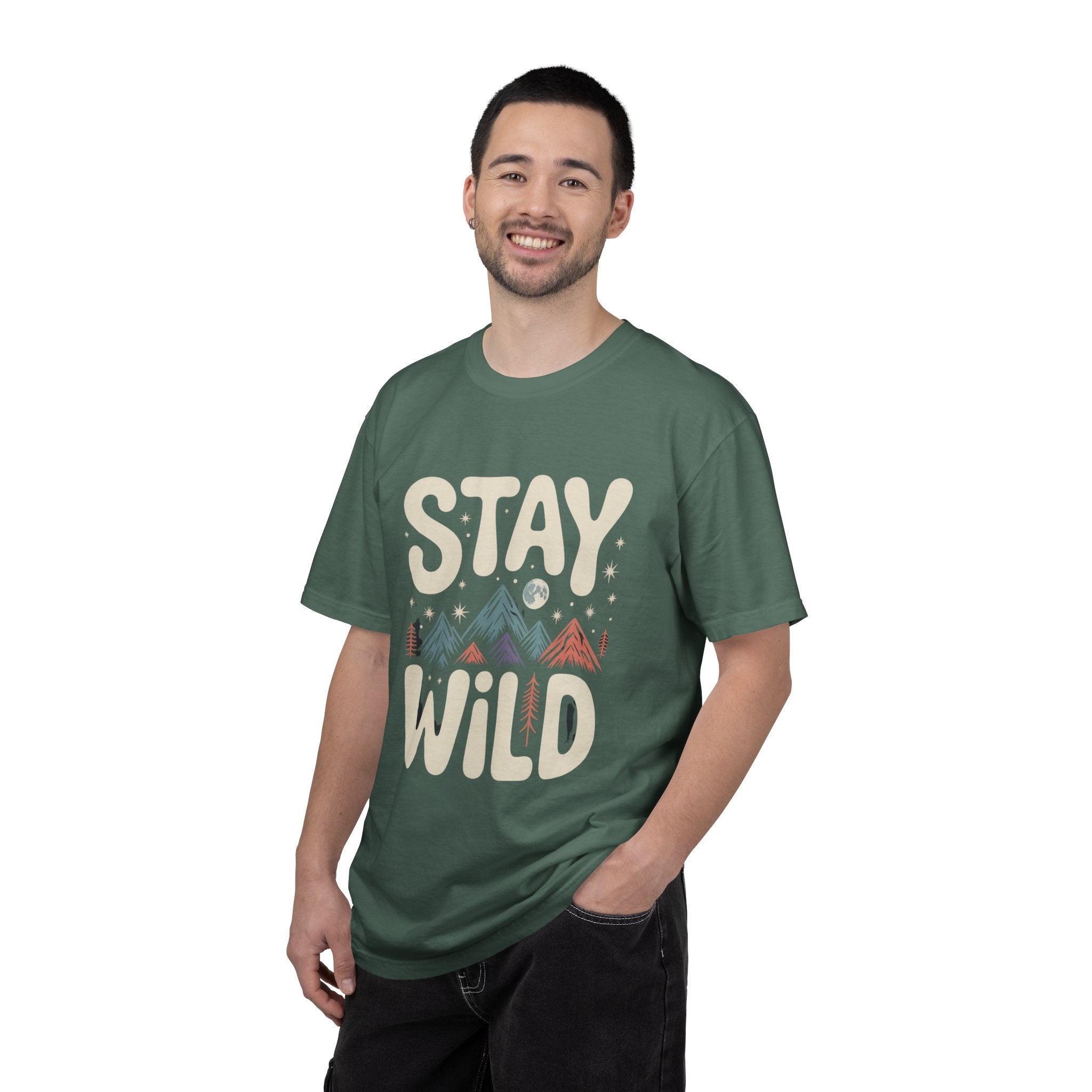 Stay Wild mountain design T-shirt | adventure typography tee