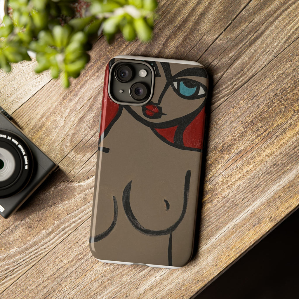 Coque de téléphone minimaliste | Figure féminine abstraite, faite main
