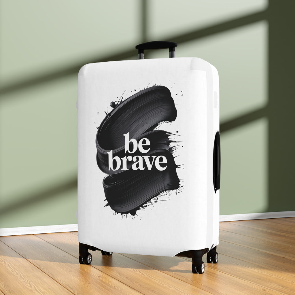 Housse de valise Be Brave à motifs de coups de pinceau | Étui de voyage inspirant