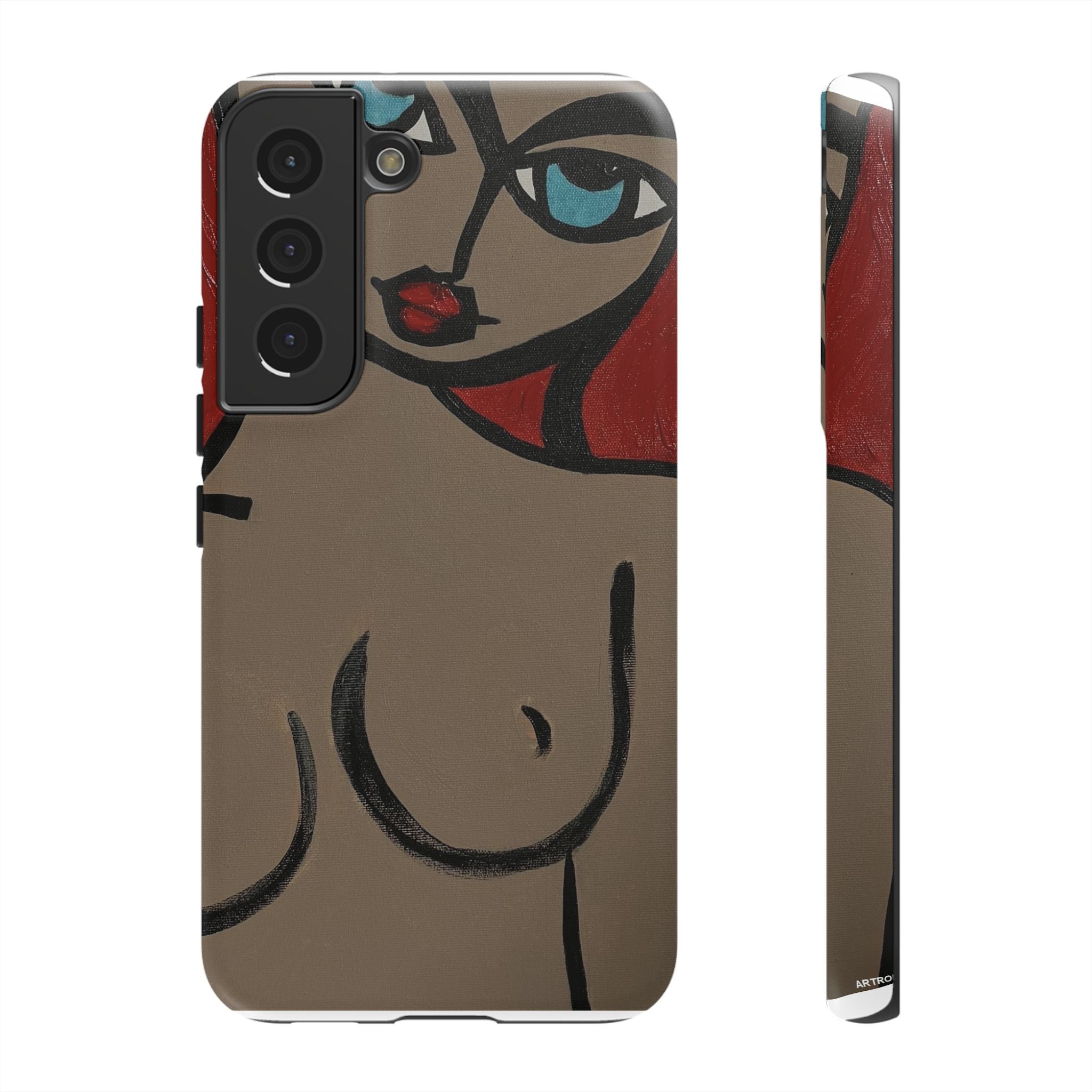 Coque de téléphone minimaliste | Figure féminine abstraite, faite main