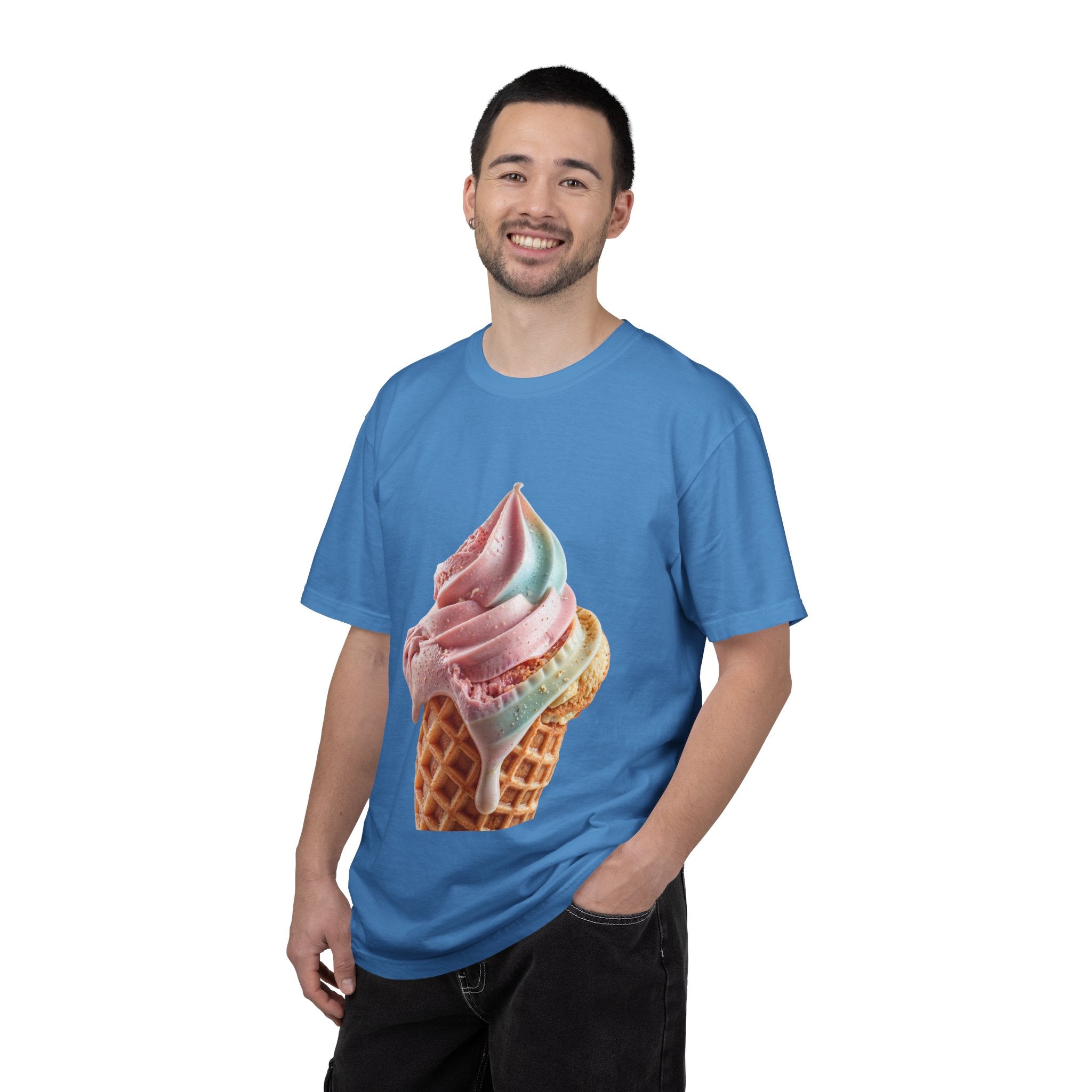 T-shirt Cornet de glace arc-en-ciel pastel | T-shirt dessert à la crème glacée molle