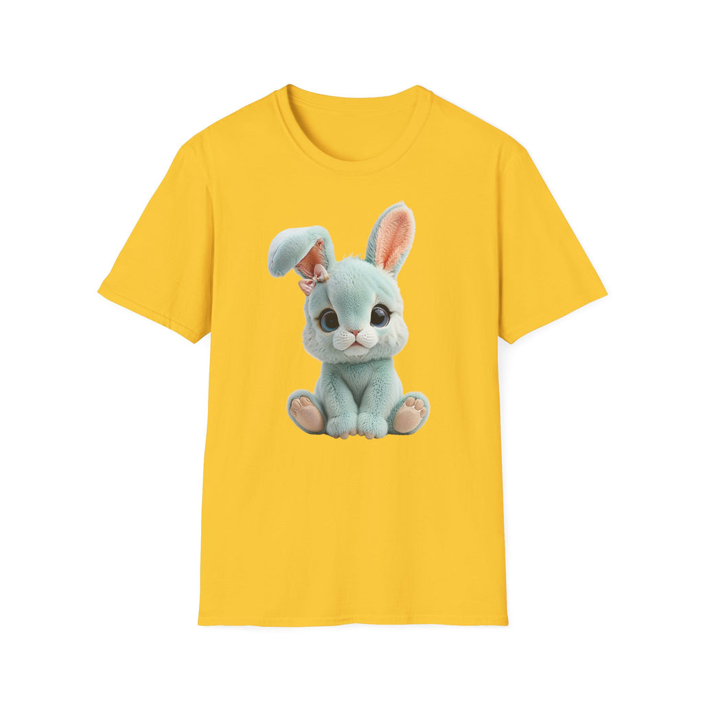 T-shirt Lapin en peluche bleu | T-shirt graphique lapin mignon