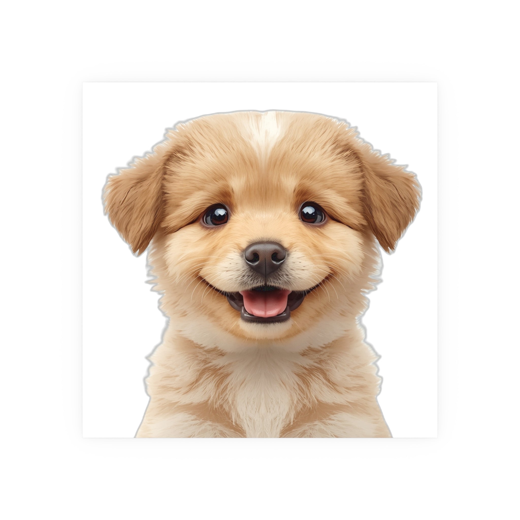 Smiling Fluffy Puppy Poster | puppy Poster, funny dog lover poster