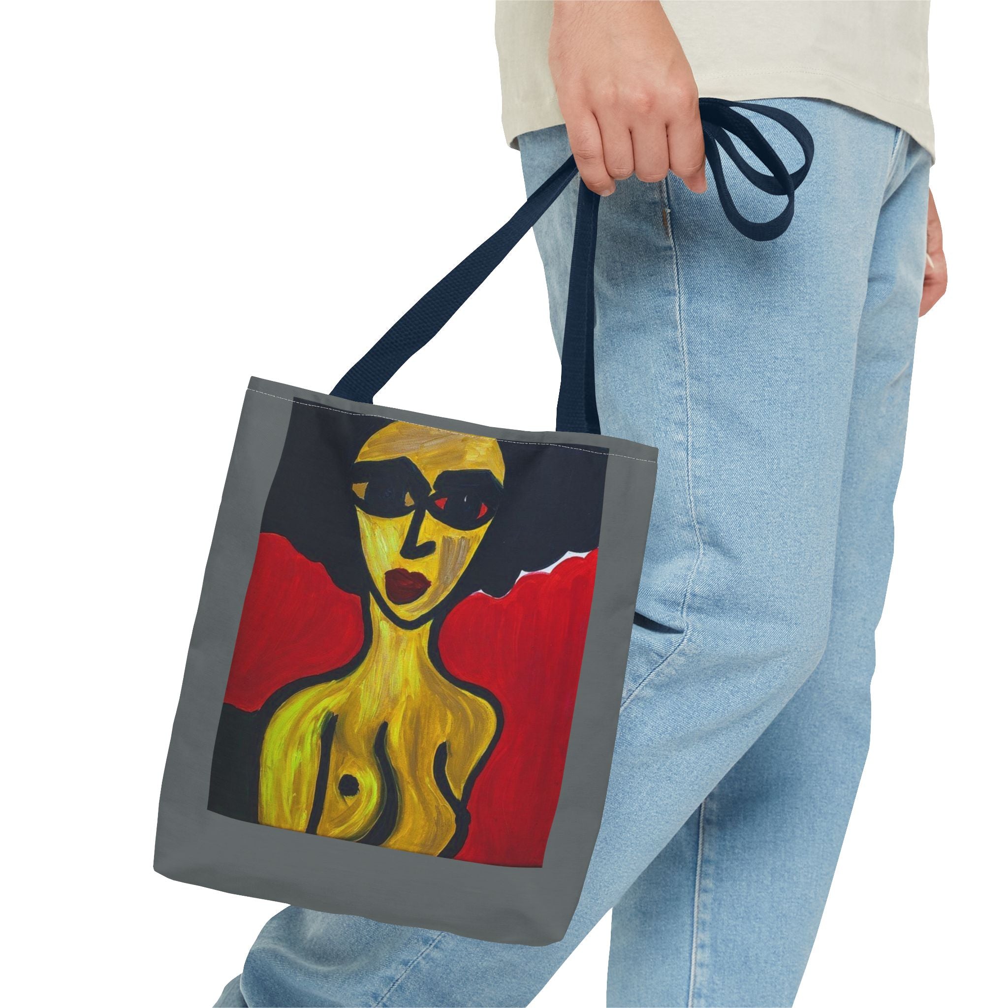 Sac cabas minimaliste nude, étude féminine au trait et au pinceau, sac fourre-tout en coton écologique, sac cabas nude expressionniste abstrait