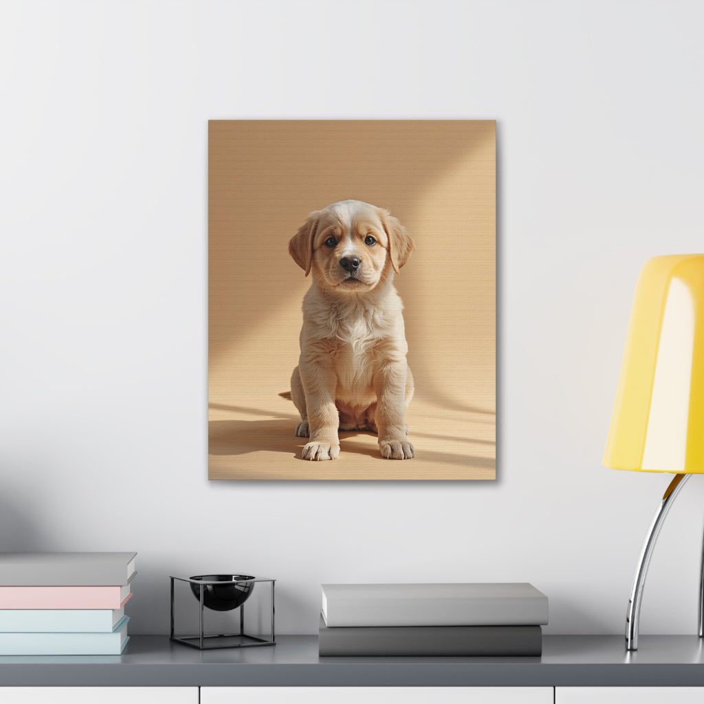 Golden Labrador Puppy Canvas, gift for dog lovers