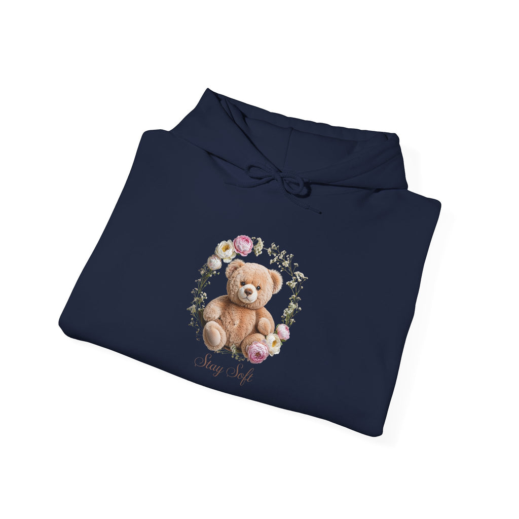 Sweat à capuche ours en peluche et couronne de fleurs | Sweat-shirt ours mignon avec roses