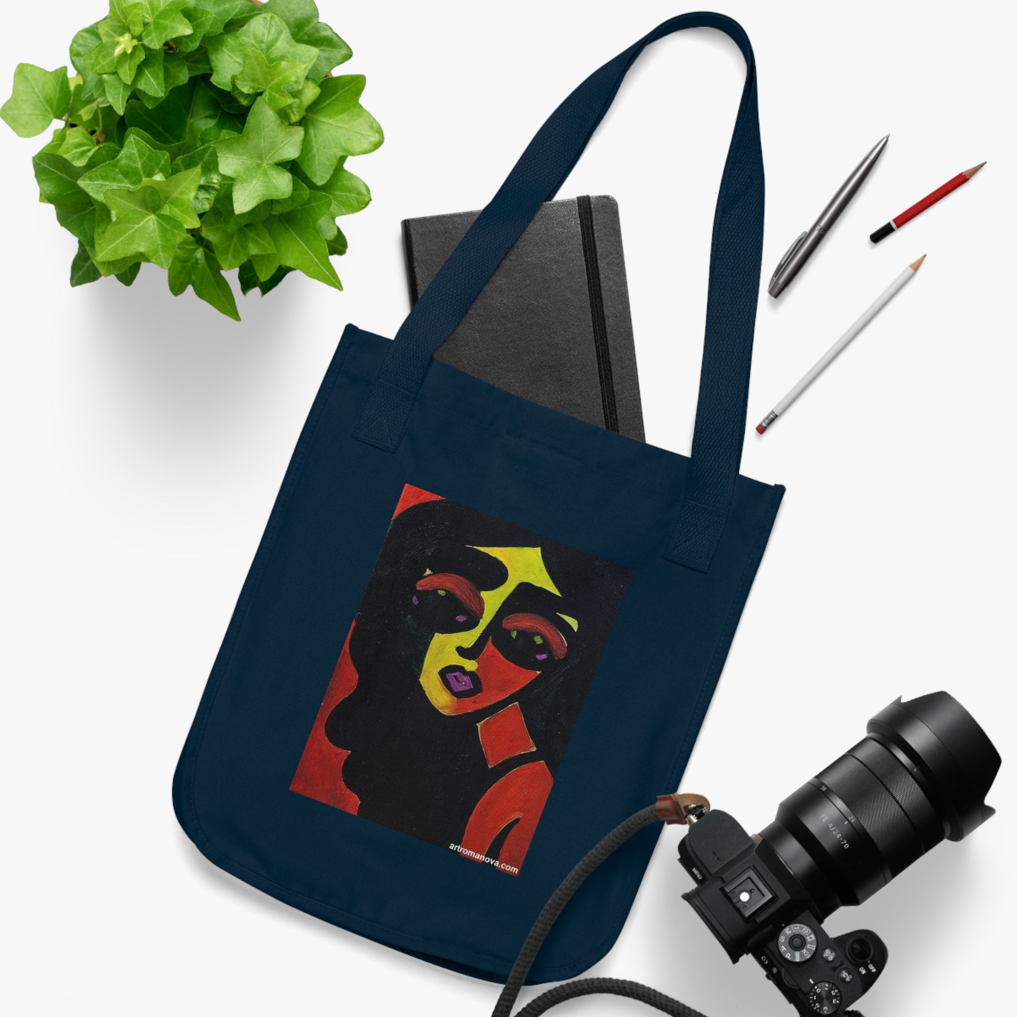 Woman Portrait Tote Bag | Pop Art Face Canvas Tote, eco cotton tote, handmade