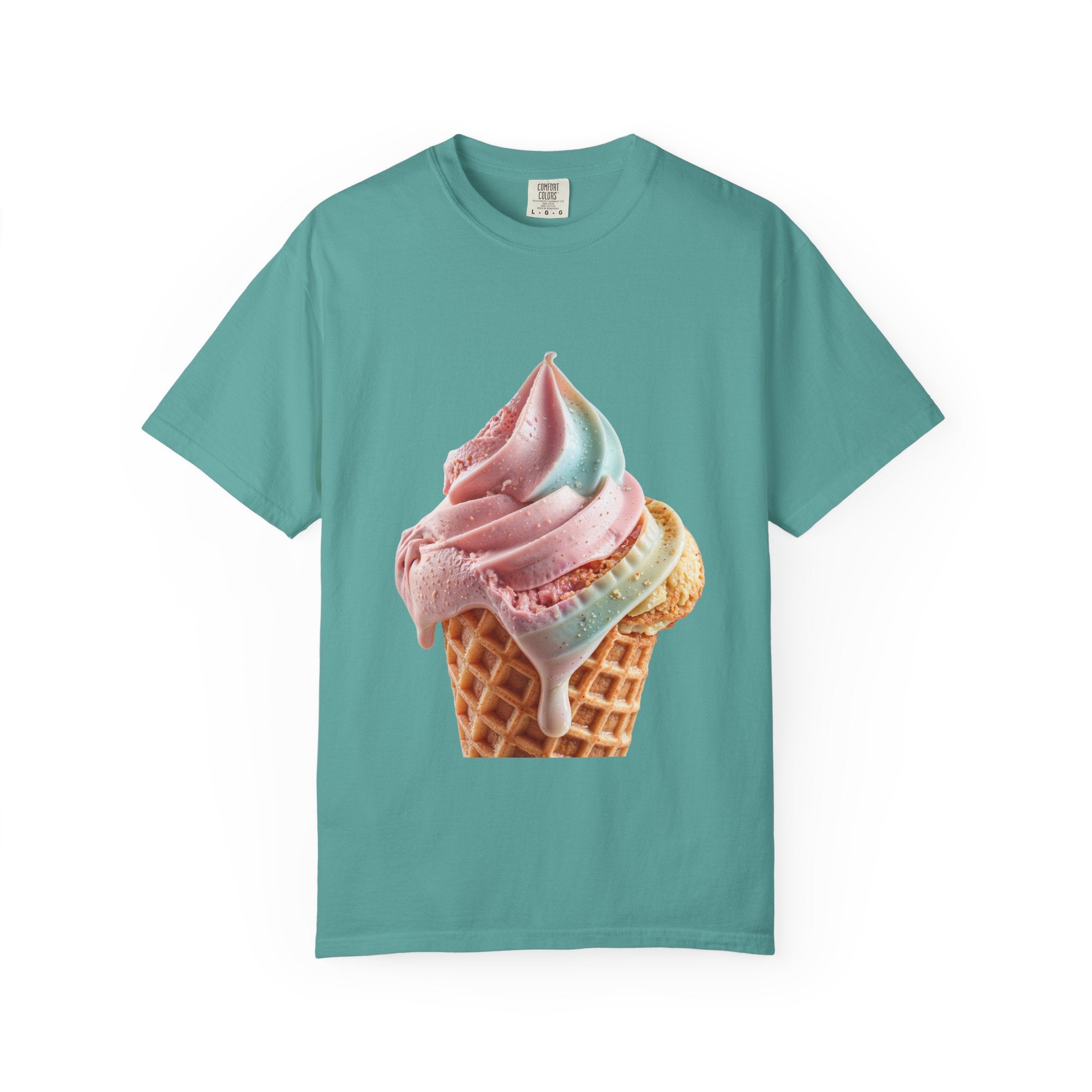 T-shirt Cornet de glace arc-en-ciel pastel | T-shirt dessert à la crème glacée molle