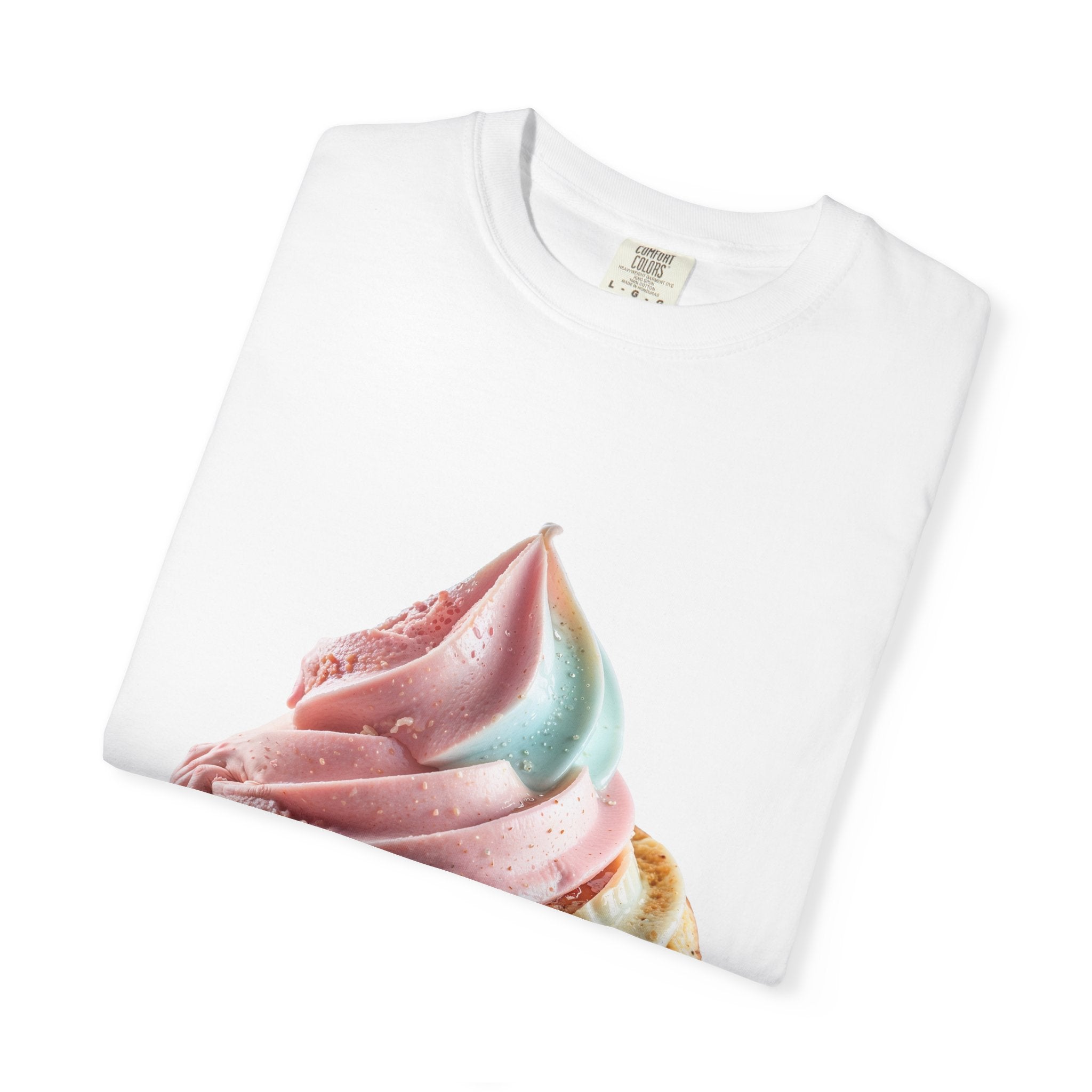 T-shirt Cornet de glace arc-en-ciel pastel | T-shirt dessert à la crème glacée molle