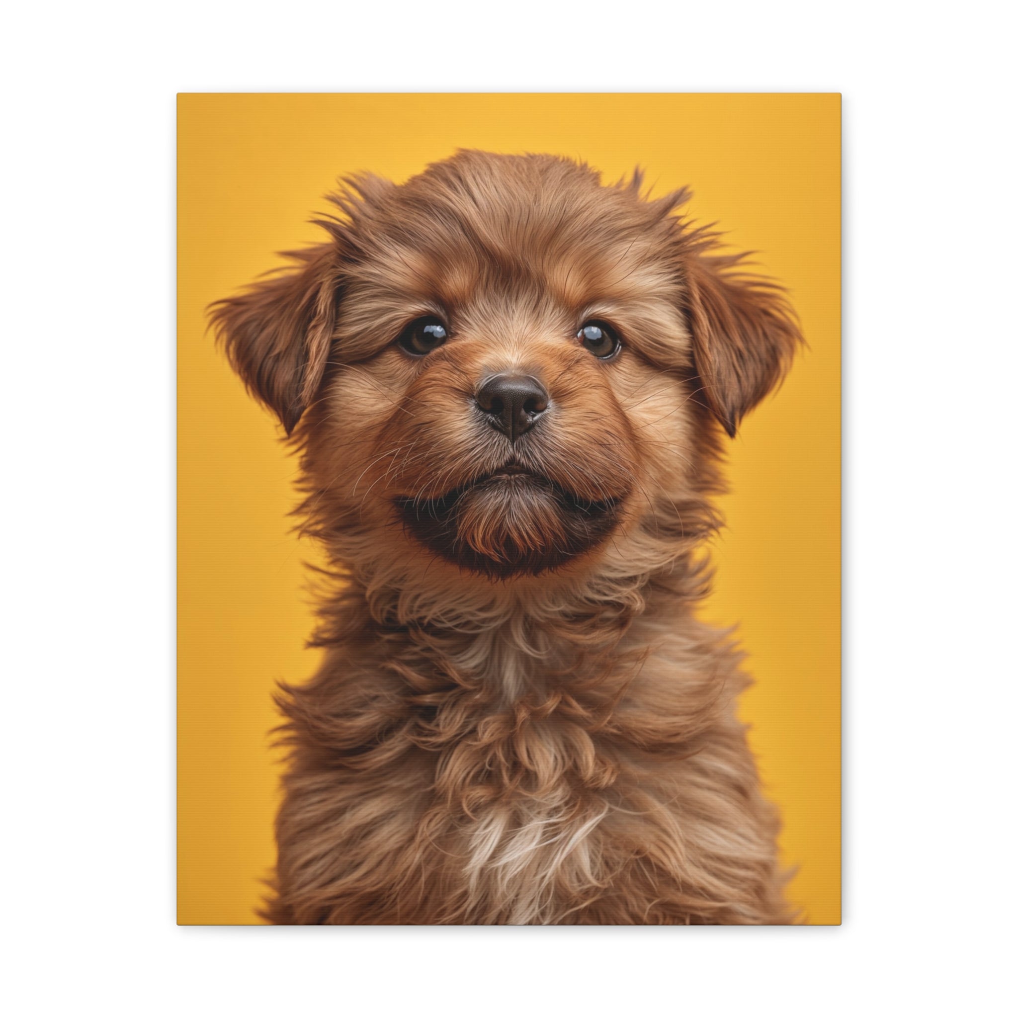 Cute Brown Puppy Portrait Canvas, gift for dog lovers