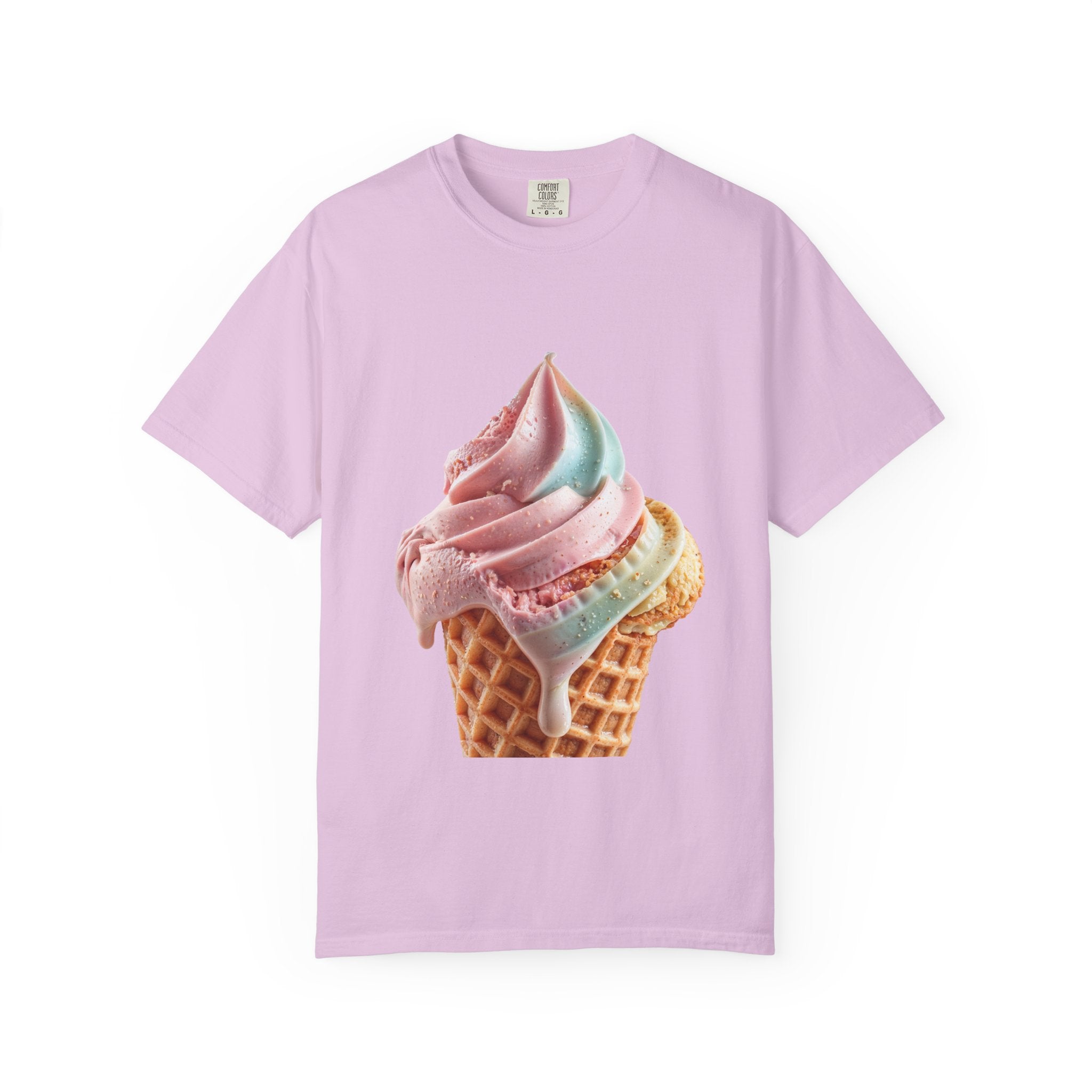 T-shirt Cornet de glace arc-en-ciel pastel | T-shirt dessert à la crème glacée molle