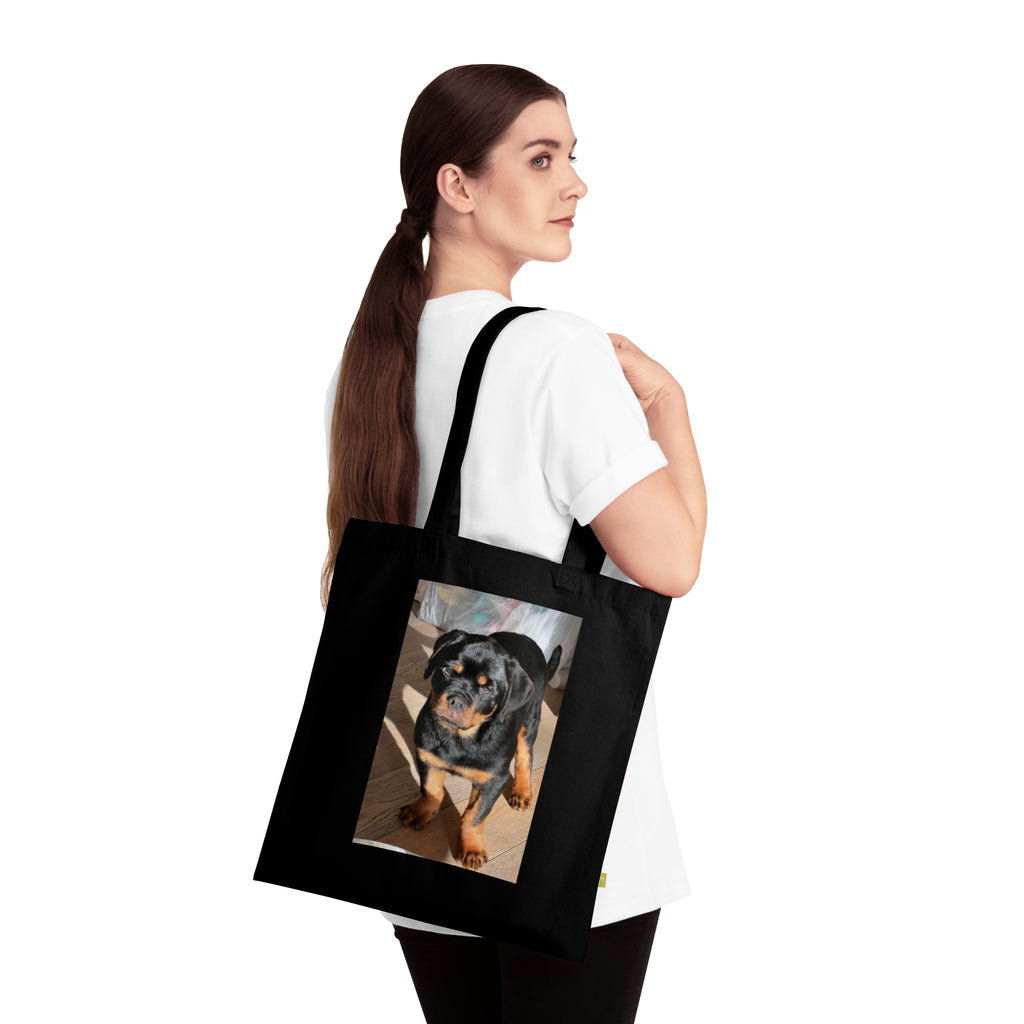 Sac fourre-tout photo Rottweiler | Sac fourre-tout en toile avec portrait de chien, en coton écologique