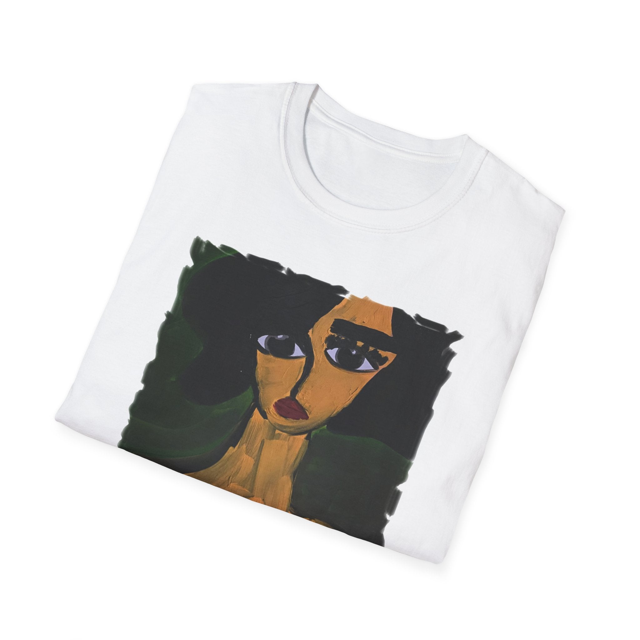 T-shirt Portrait de Femme Nue | Peinture Artistique Moderne, T-shirt Beaux-Arts, Impression Portrait de Nu Élégante, Peint à la Main, Style Galerie