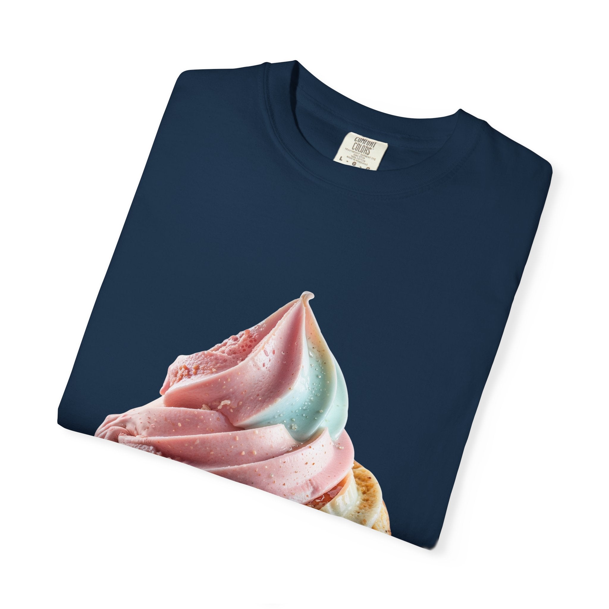 T-shirt Cornet de glace arc-en-ciel pastel | T-shirt dessert à la crème glacée molle