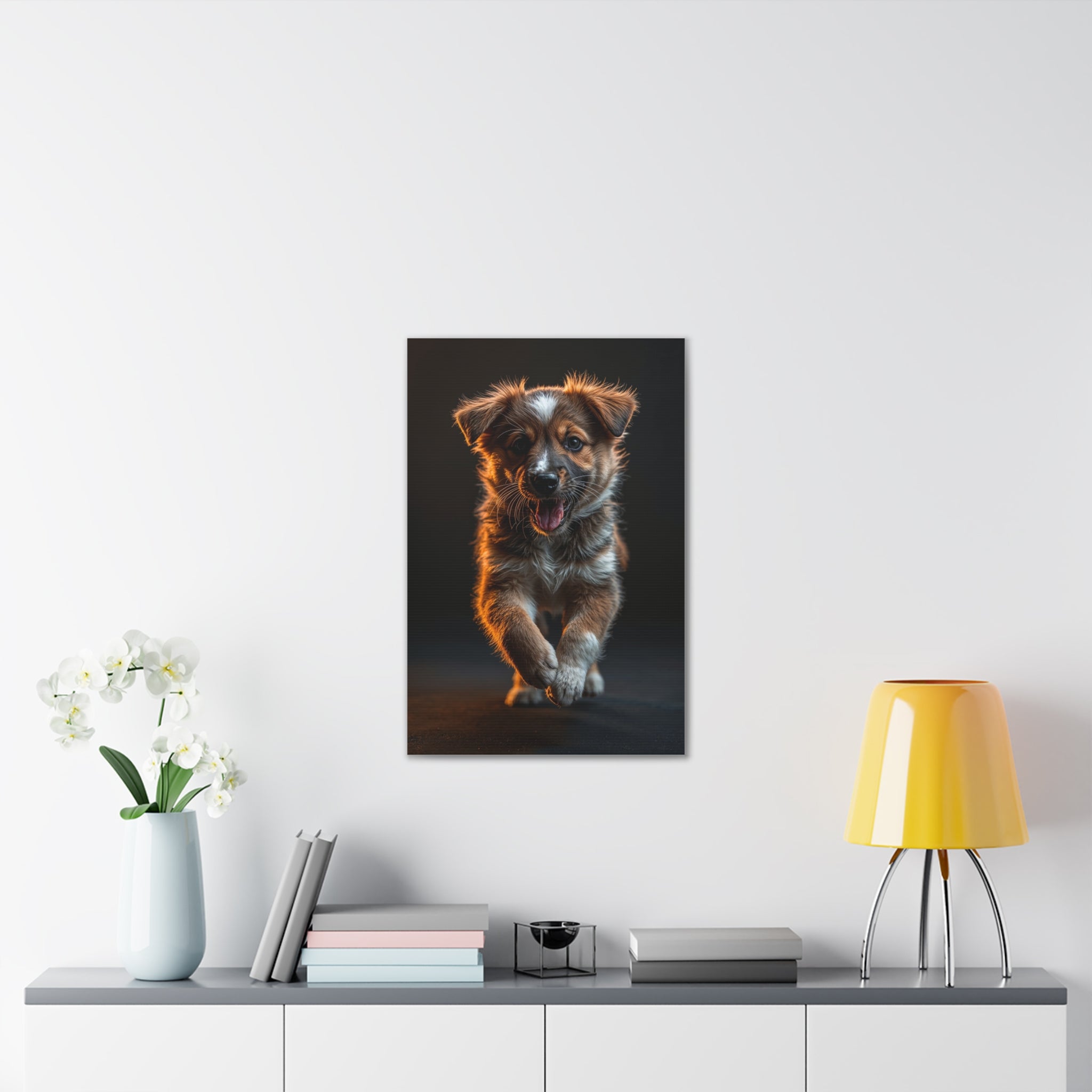 Running Puppy Canvas, gift for dog lovers