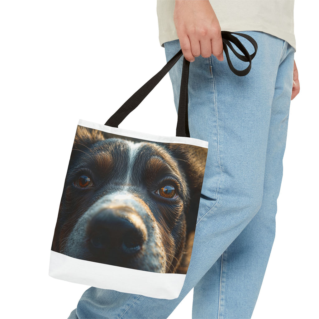 Sac fourre-tout avec gros plan sur la tête d'un chien | Portrait de chiot mignon, impression photo