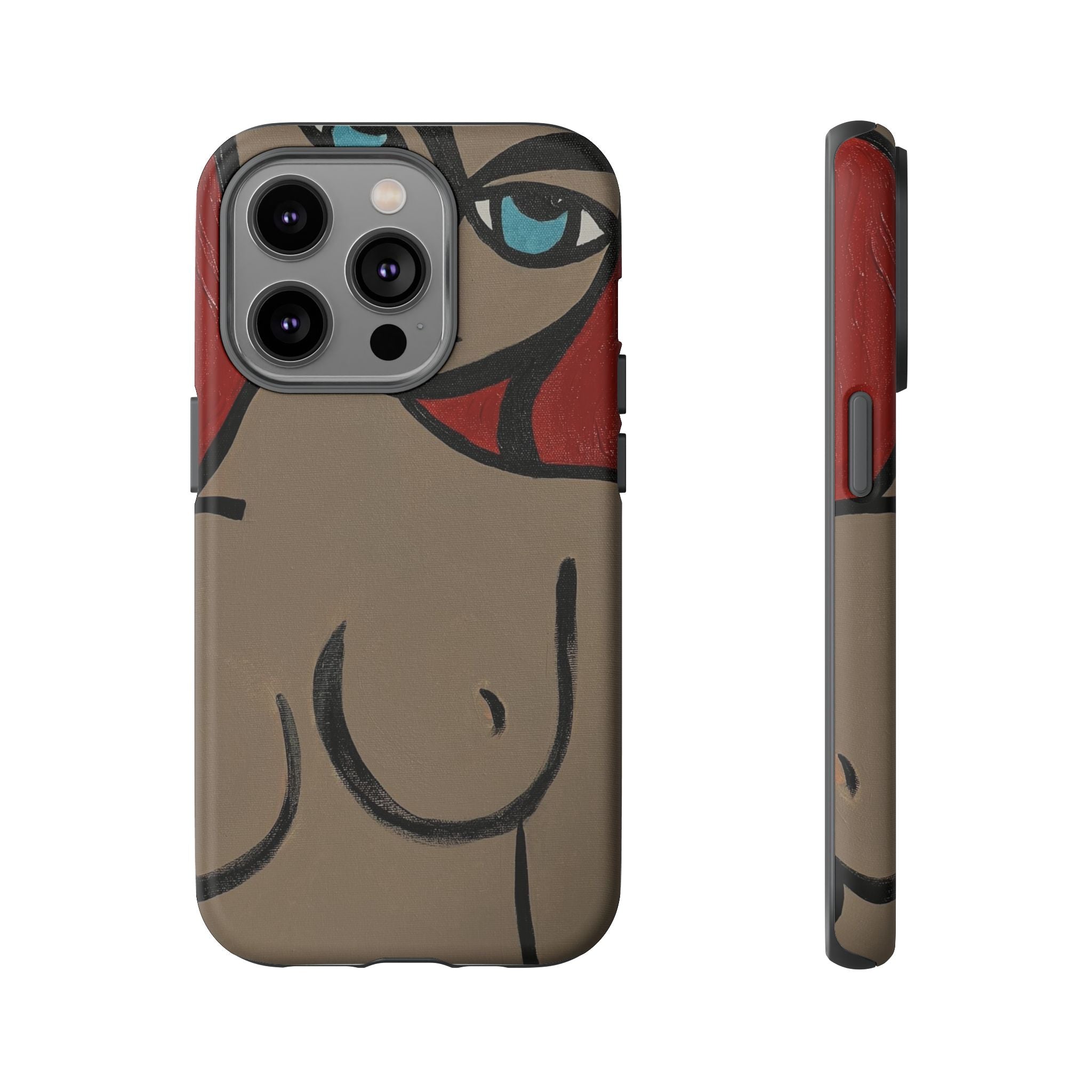 Coque de téléphone minimaliste | Figure féminine abstraite, faite main