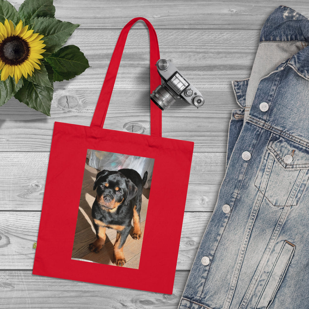 Sac fourre-tout photo Rottweiler | Sac fourre-tout en toile avec portrait de chien, en coton écologique