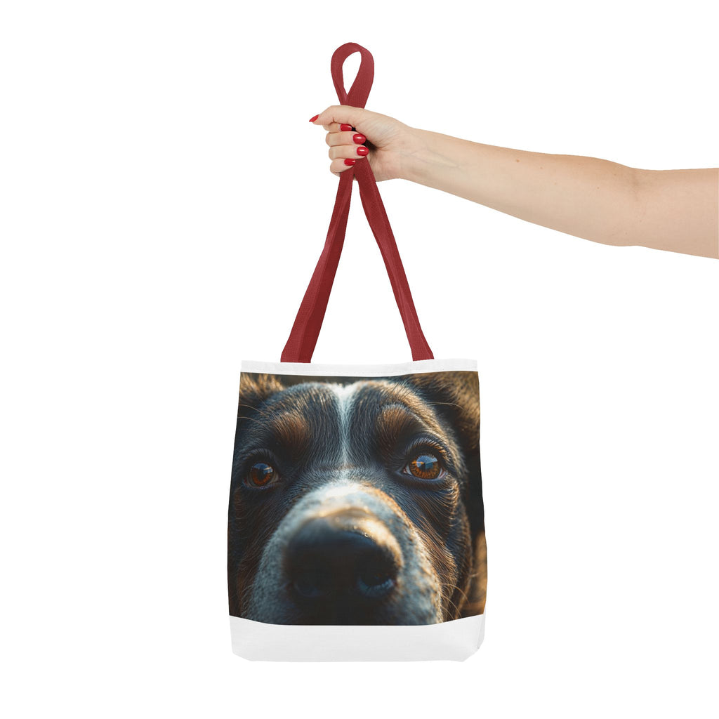 Sac fourre-tout avec gros plan sur la tête d'un chien | Portrait de chiot mignon, impression photo