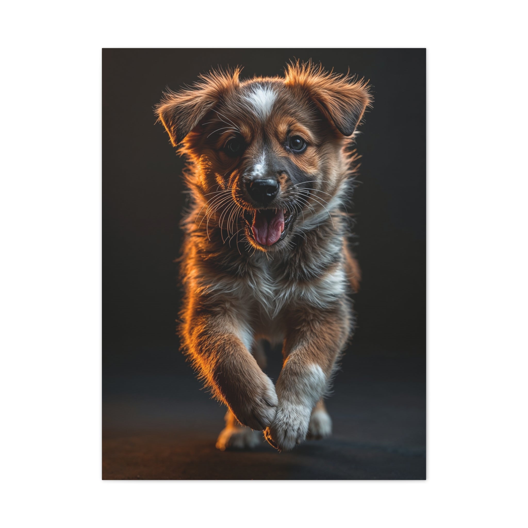 Running Puppy Canvas, gift for dog lovers
