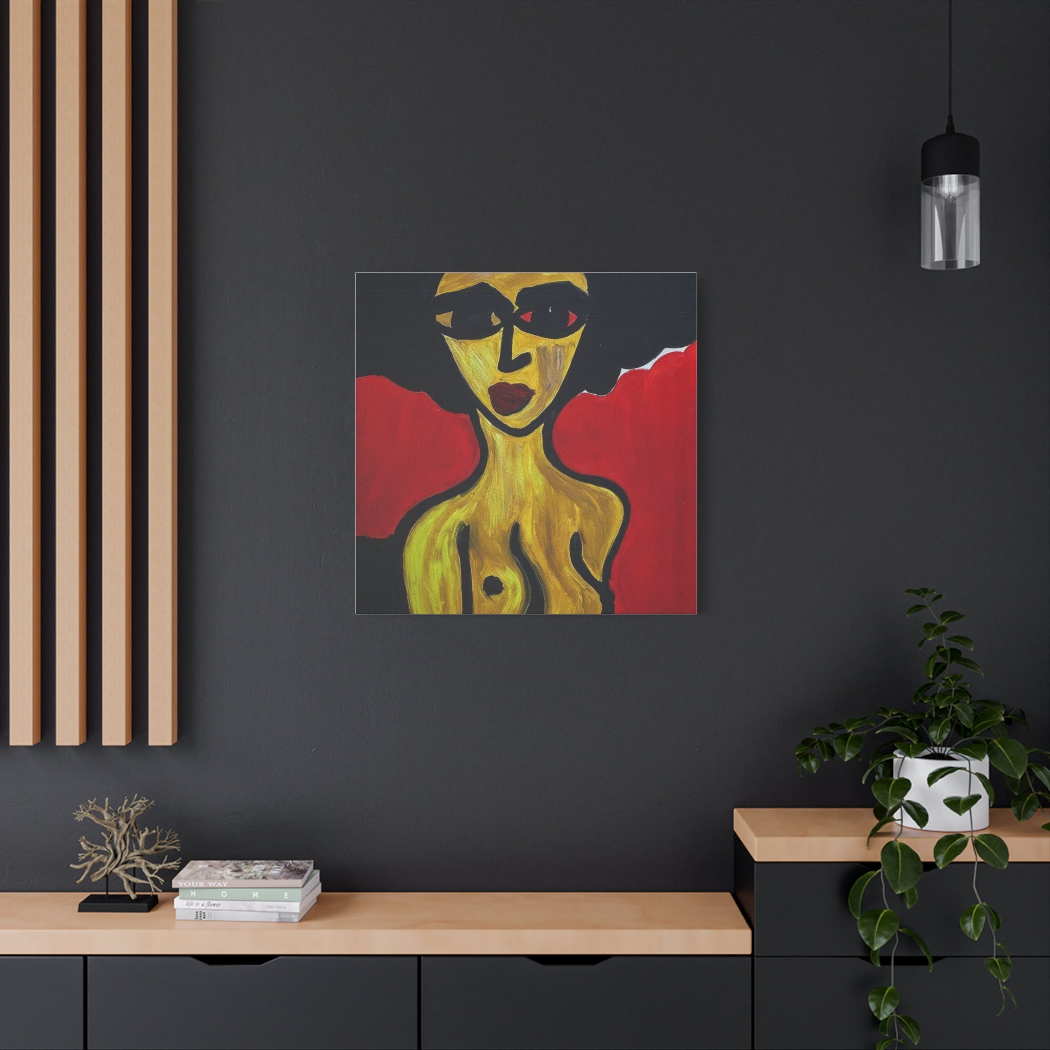 Portrait abstrait de femme sur toile, art contemporain, art moderne