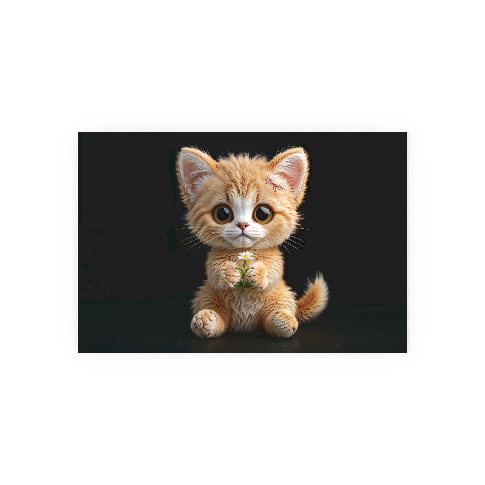 Cute Kitten Illustration Poster | Cat Wall Art, cat lover Decor