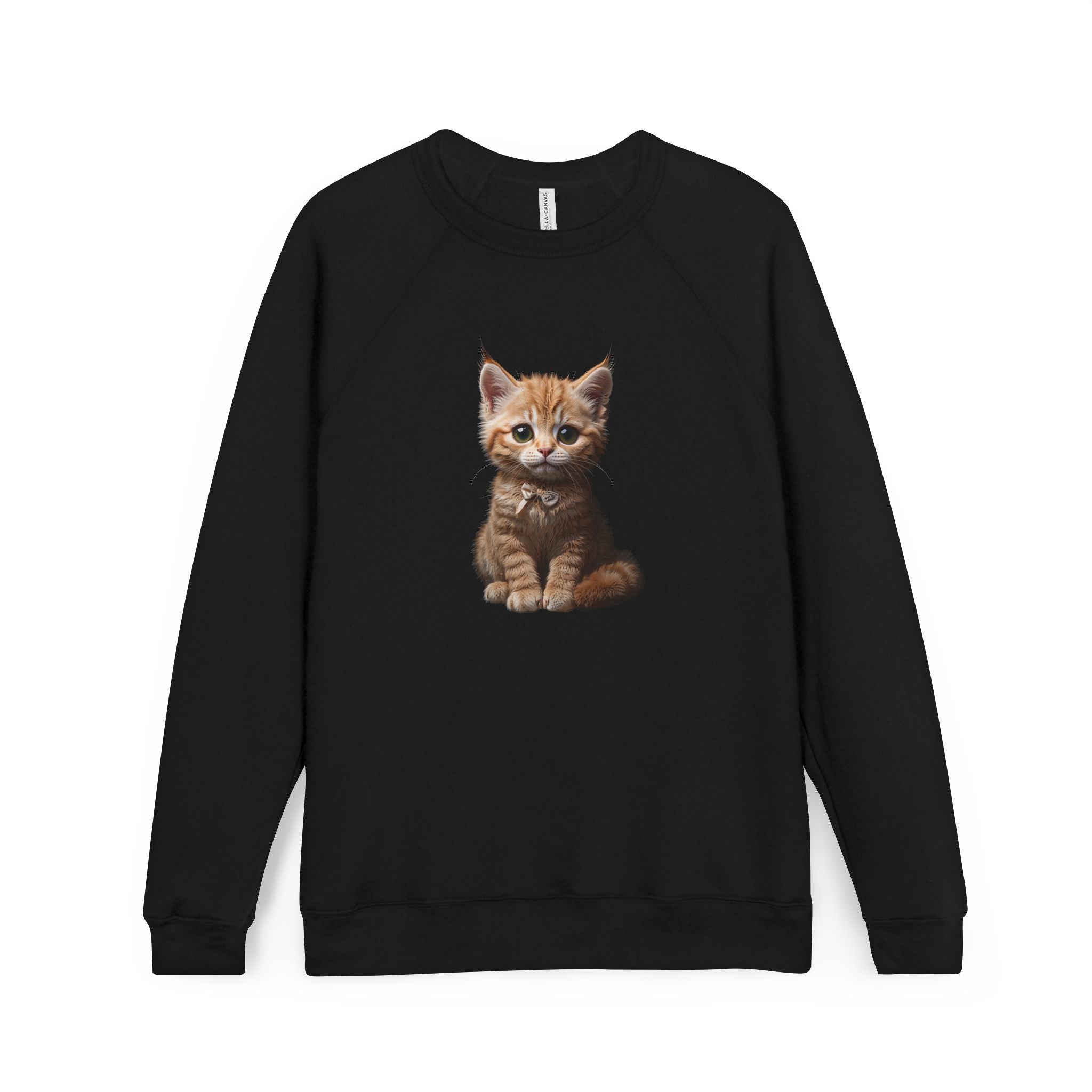 Sweat-shirt à motif chaton tigré orange | Sweat-shirt raglan avec illustration de chat mignon