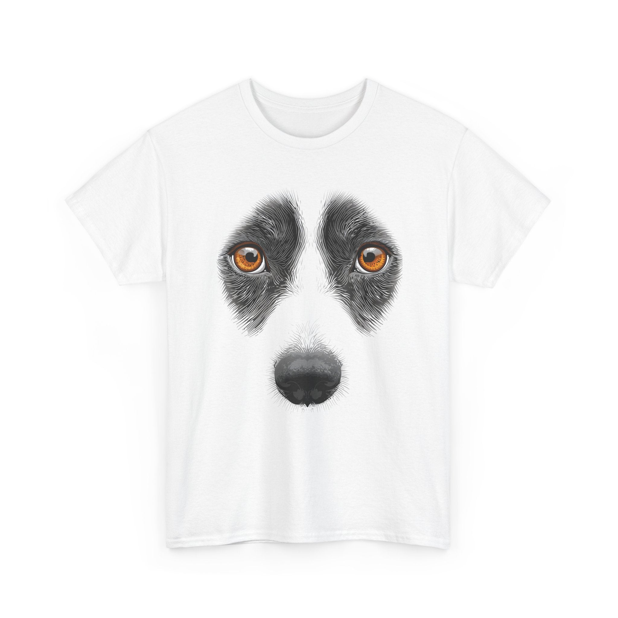 T-shirt avec illustration de visage de chien | Yeux réalistes, art animalier minimaliste