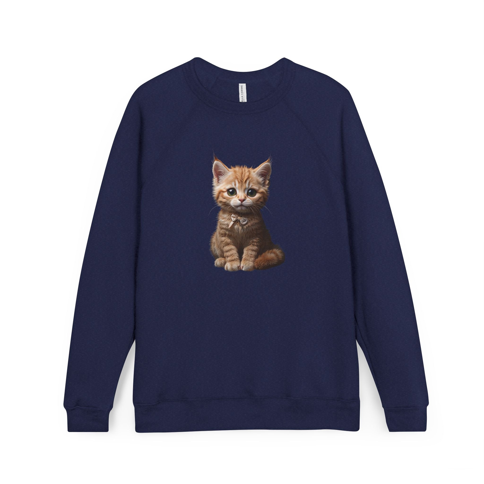 Sweat-shirt à motif chaton tigré orange | Sweat-shirt raglan avec illustration de chat mignon