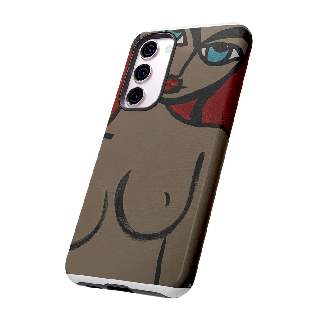 Coque de téléphone minimaliste | Figure féminine abstraite, faite main