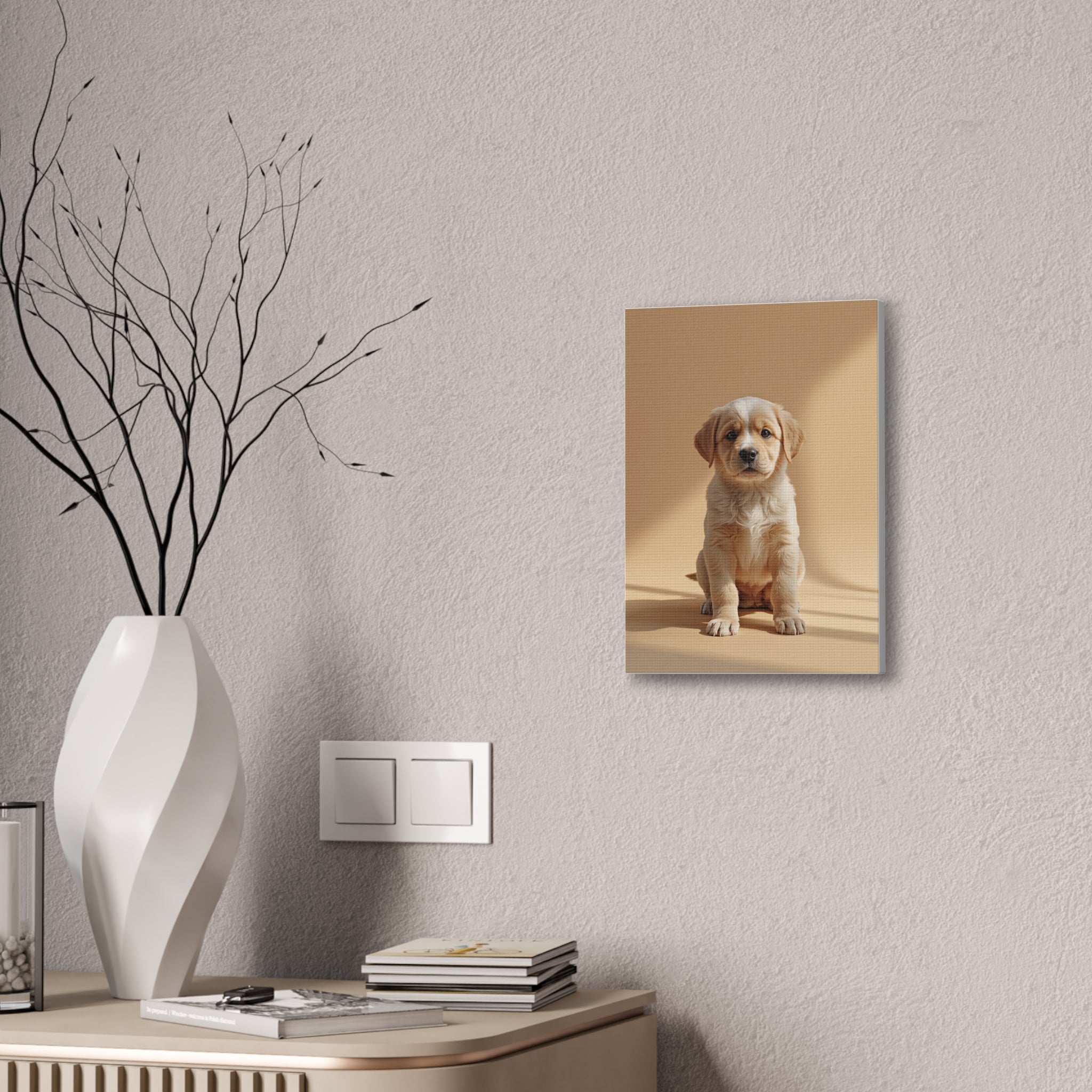 Golden Labrador Puppy Canvas, gift for dog lovers