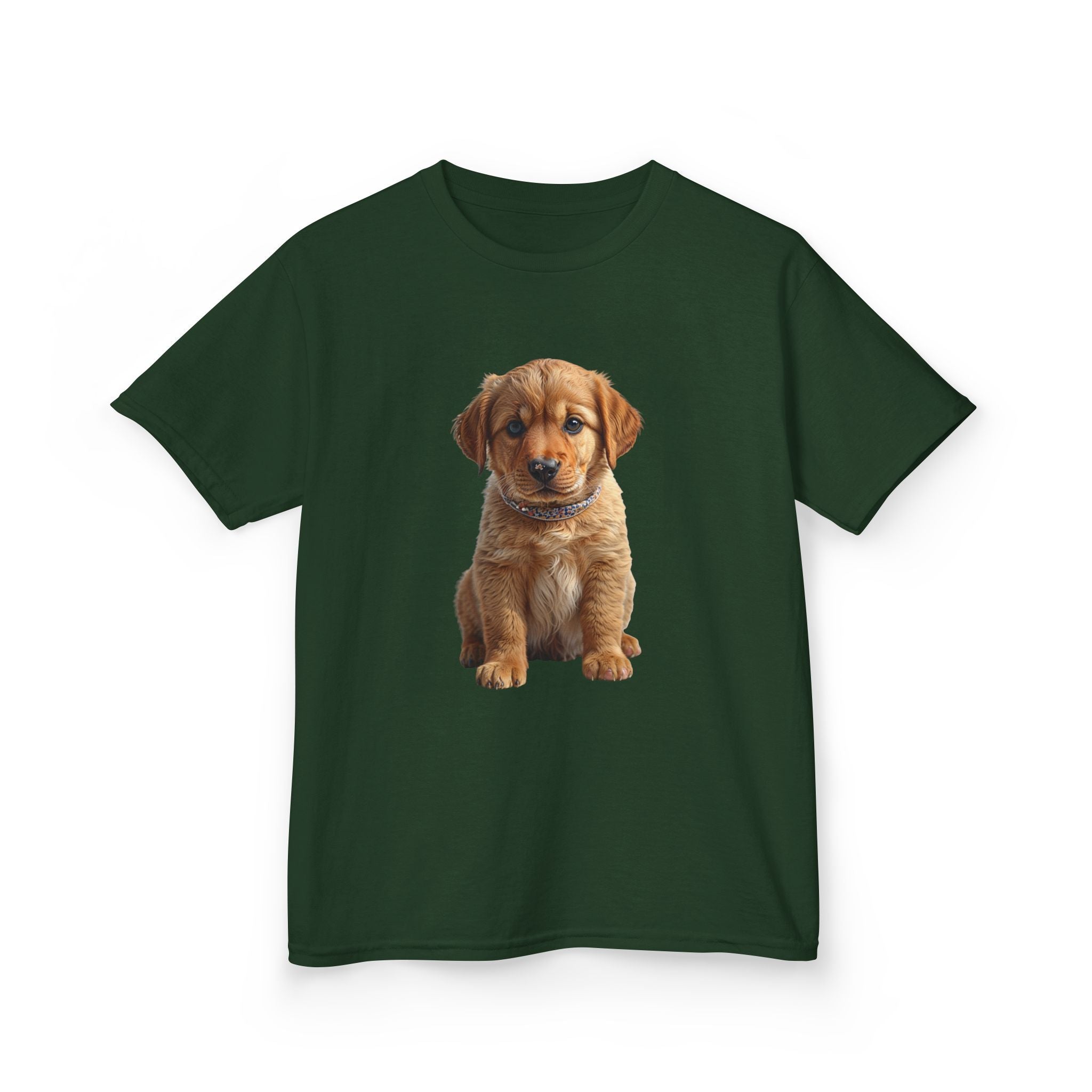 T-shirt enfant illustration chiot marron | T-shirt chien mignon, amoureux des animaux