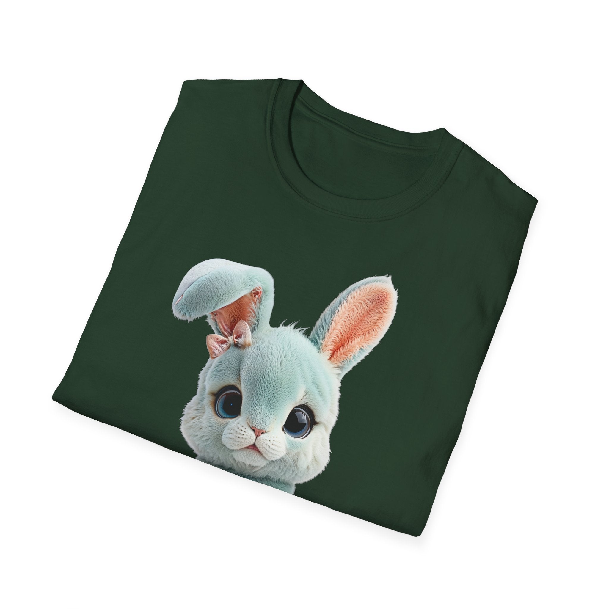 T-shirt Lapin en peluche bleu | T-shirt graphique lapin mignon