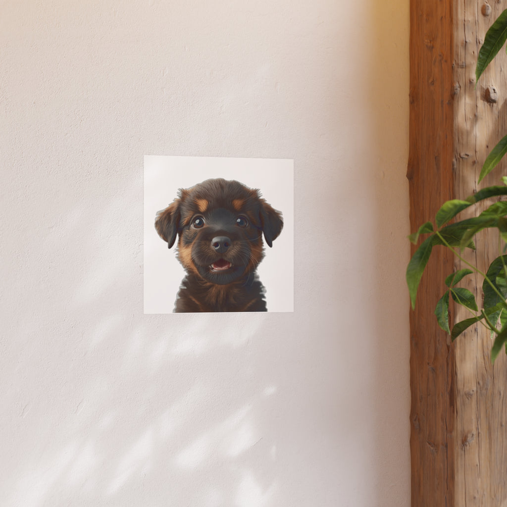 Smiling Rottweiler Puppy Poster | funny dog Poster, dog lover poster