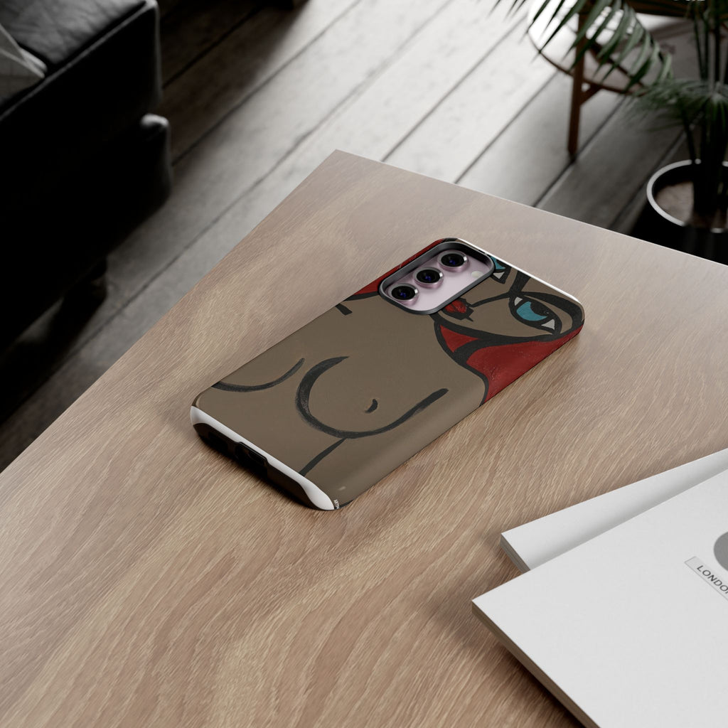 Coque de téléphone minimaliste | Figure féminine abstraite, faite main