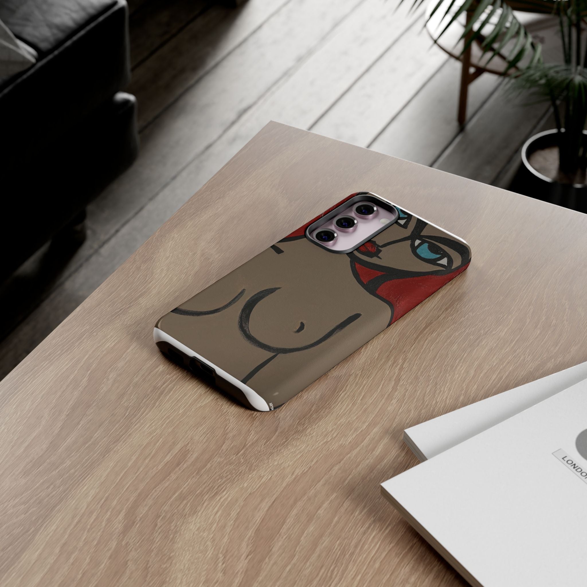 Coque de téléphone minimaliste | Figure féminine abstraite, faite main