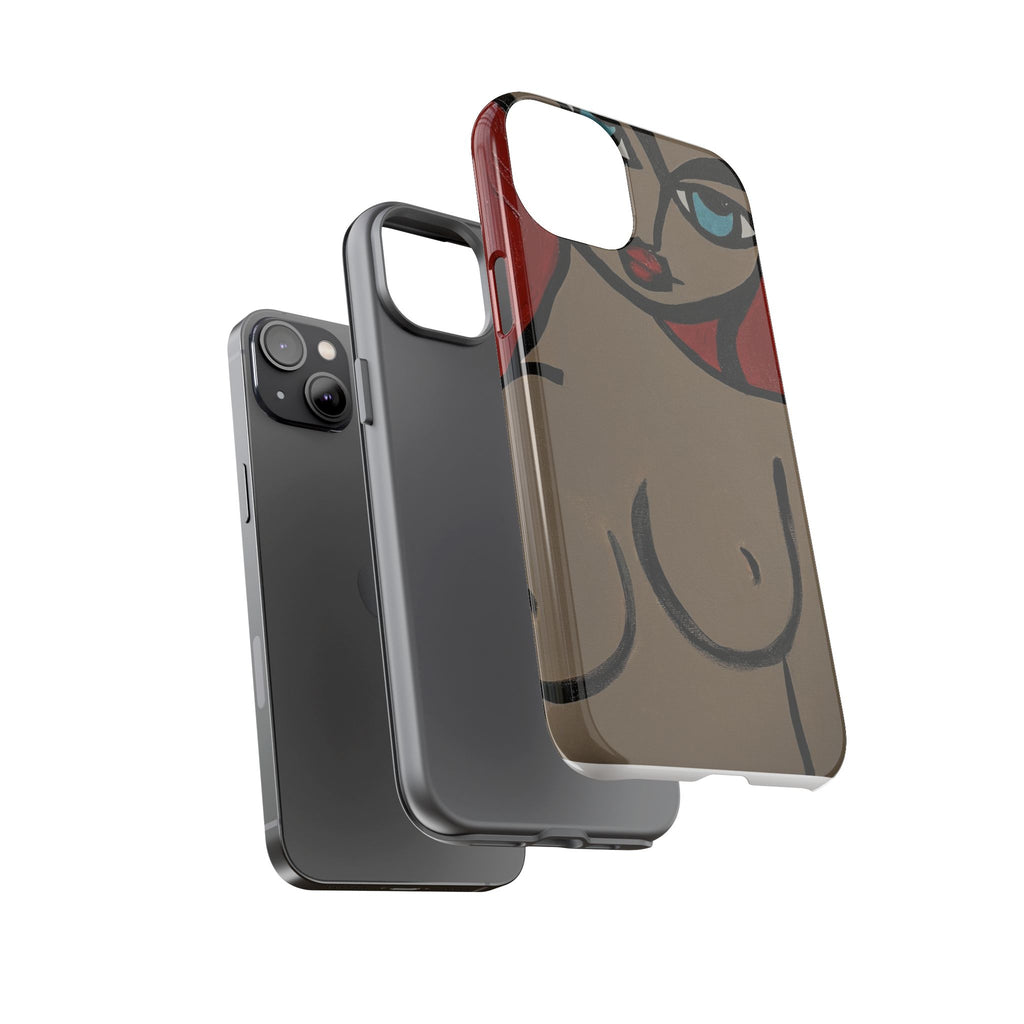 Coque de téléphone minimaliste | Figure féminine abstraite, faite main