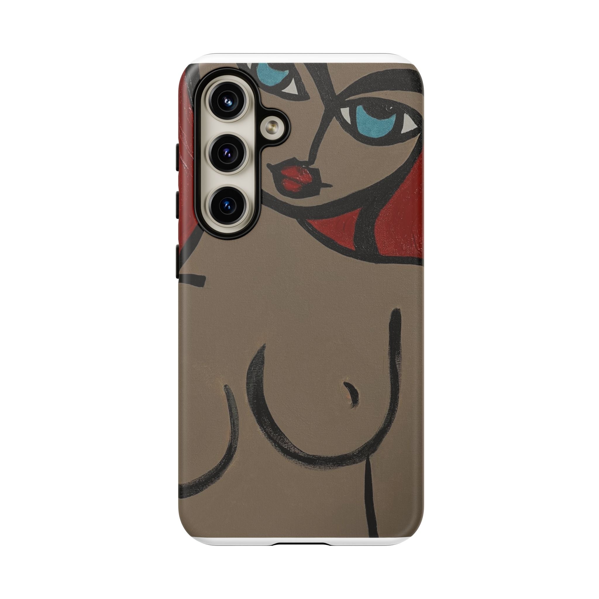 Coque de téléphone minimaliste | Figure féminine abstraite, faite main