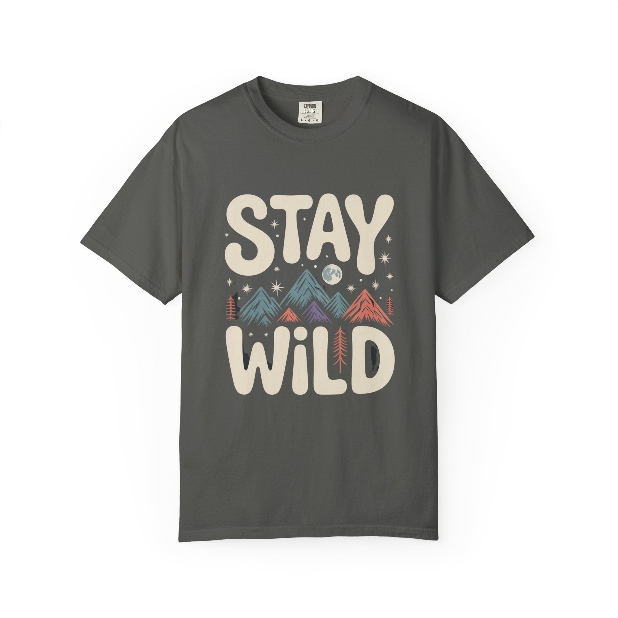 Stay Wild mountain design T-shirt | adventure typography tee